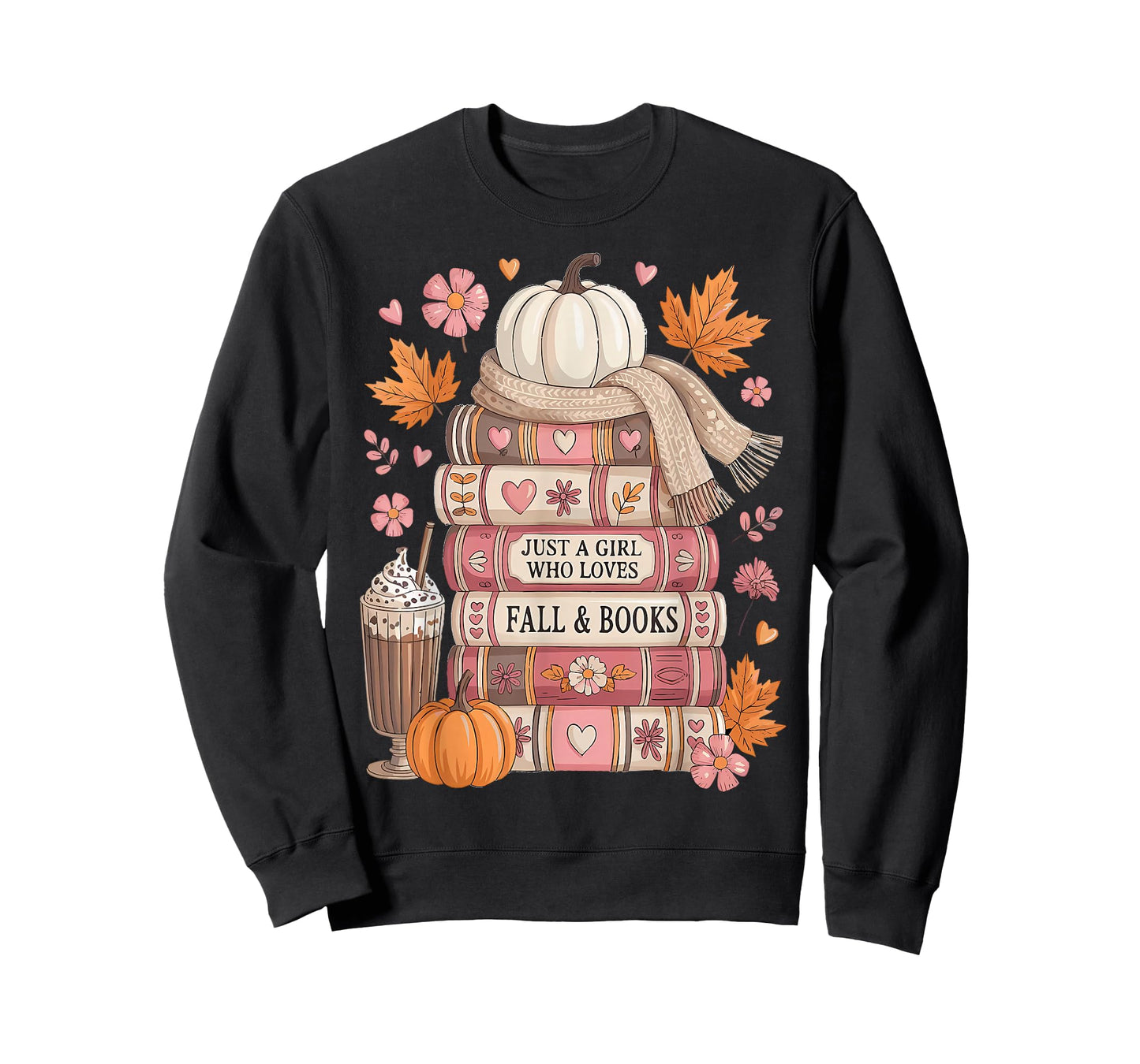 Just A Girl Who Loves Fall and Books Autumn Books Cozy Girl T-Shirt