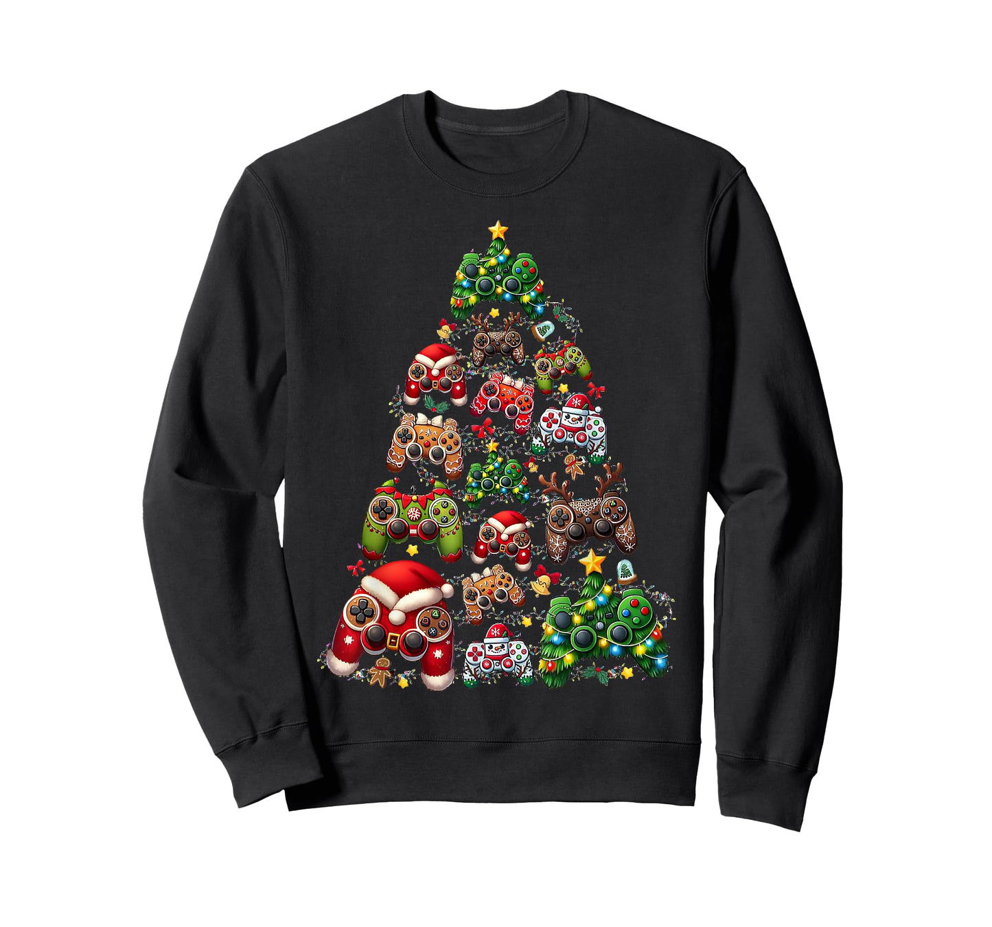 Funny Retro Christmas Gaming Controller Xmas Tree Gamer T-Shirt