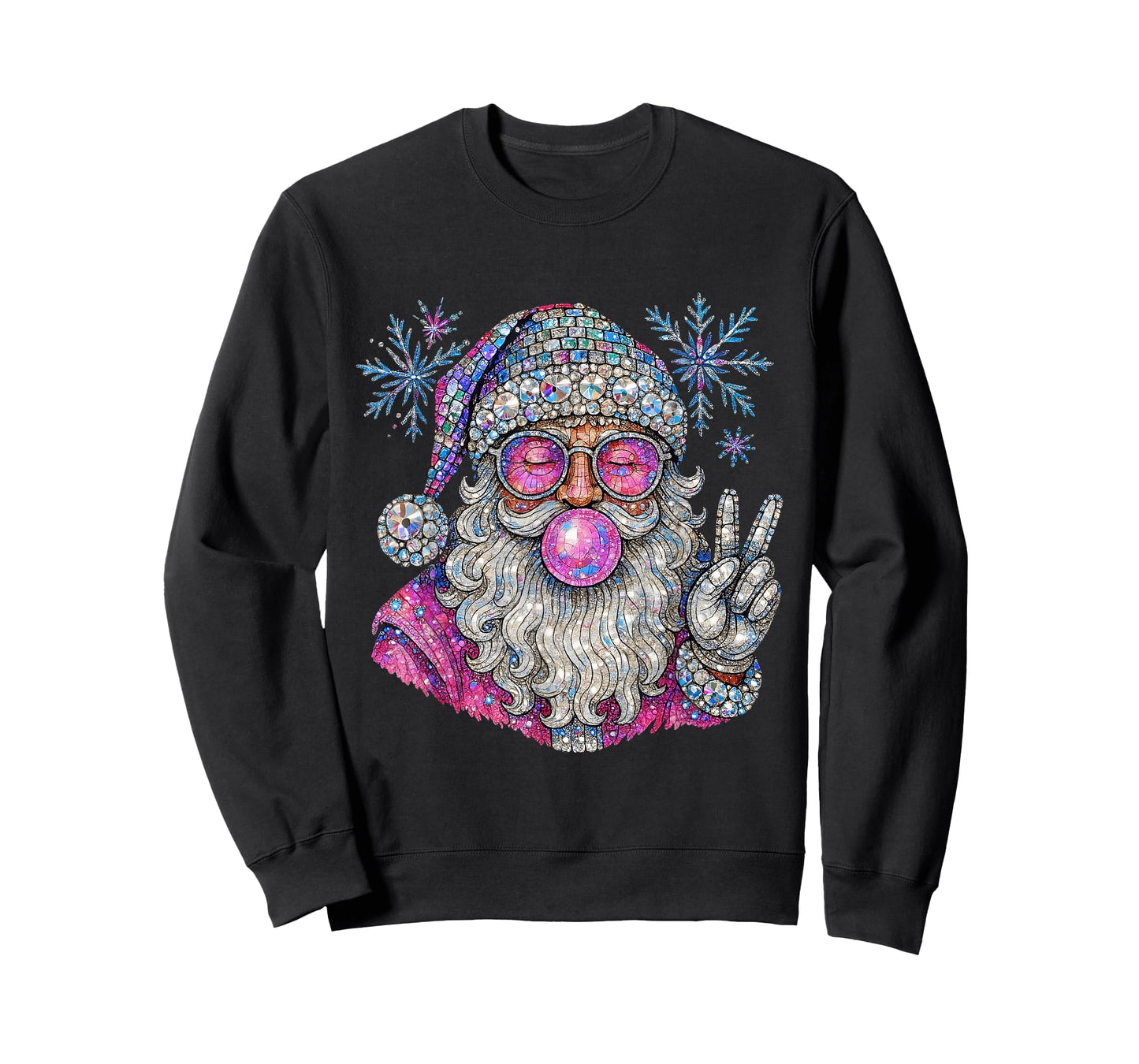 Groovy Glam Santa Bubblegum Christmas T-Shirt