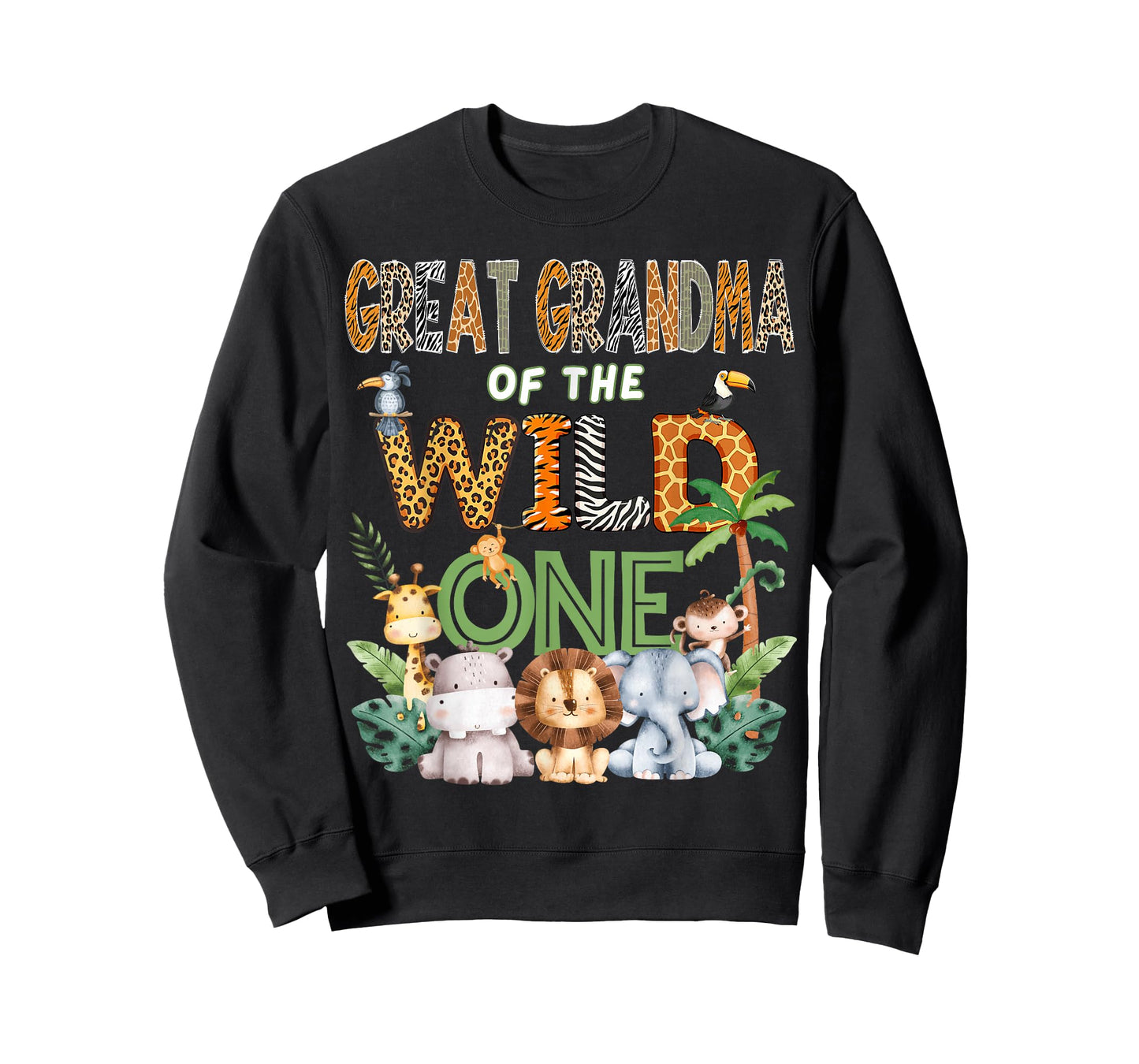 Great Grandma of The Wild One Safari 1St Birthday Kids T-Shirt