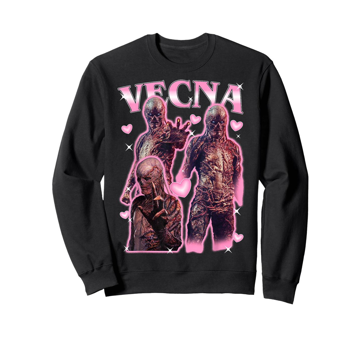 Stranger Things Vecna Monster Form Pink Hearts T-Shirt