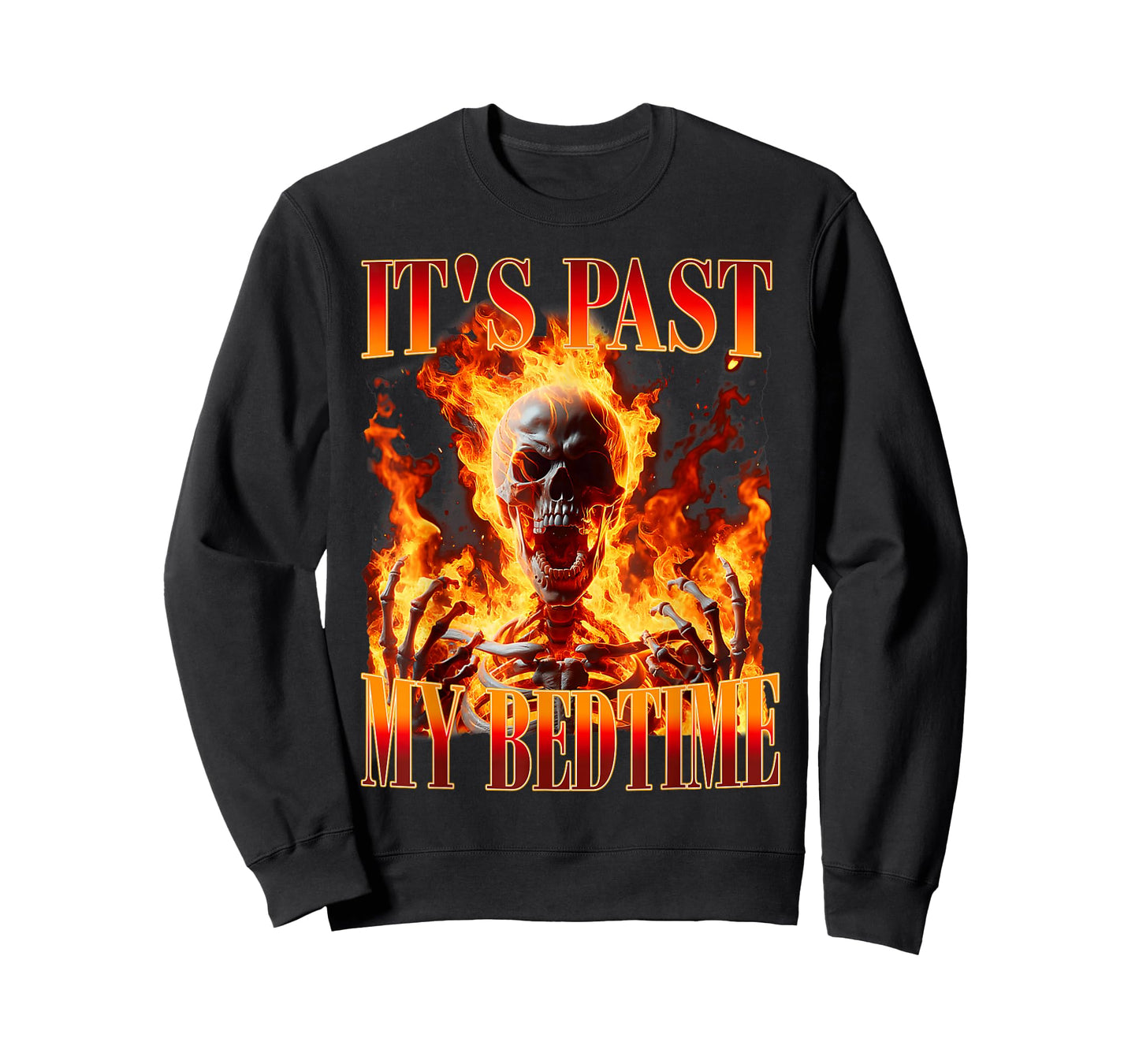 Funny Skeleton Meme It's Past My Bedtime Humor Men Women T-Shirt