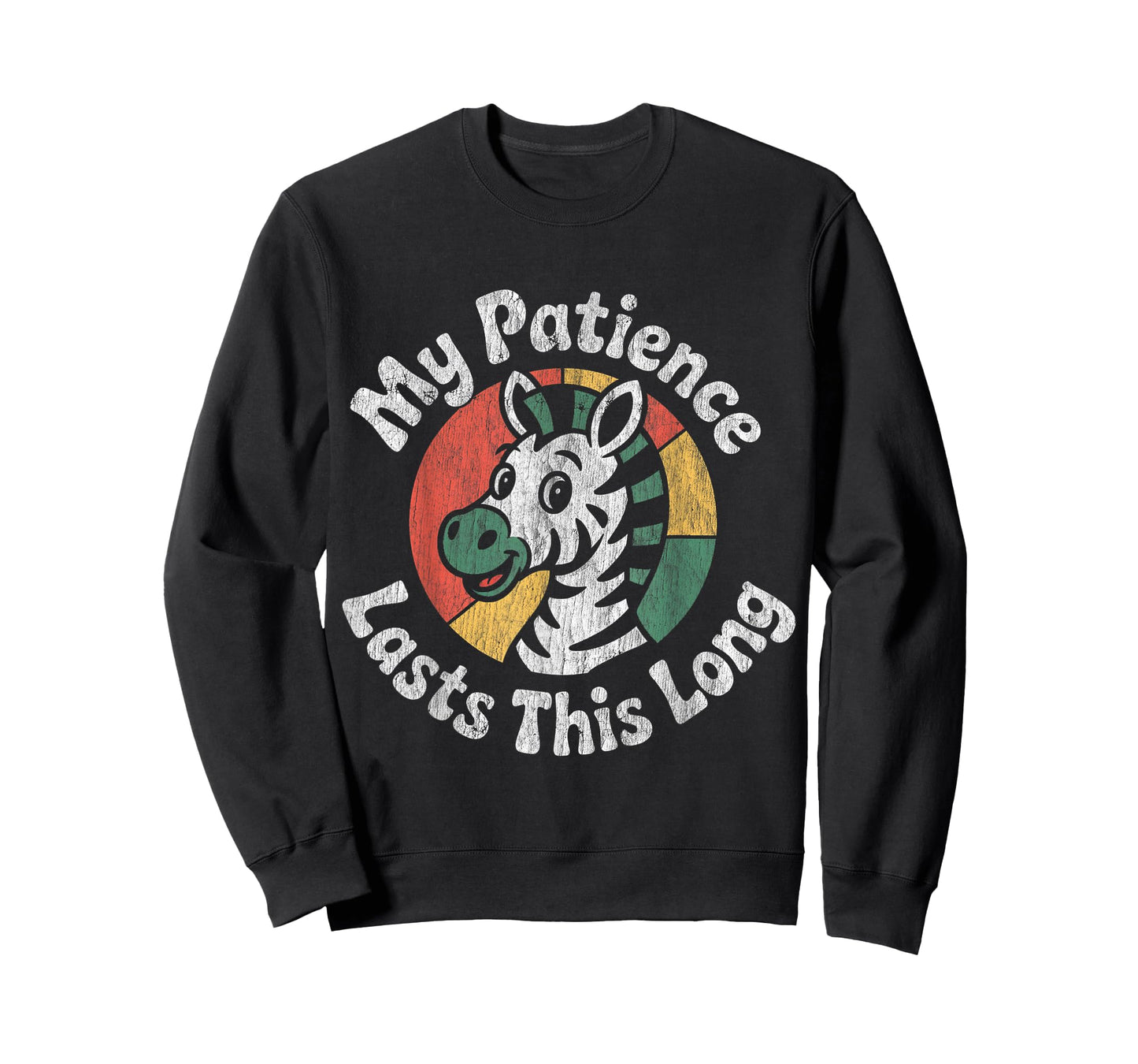 My Patience Lasts This Long Vibrant Retro Zebra Animal Lover T-Shirt