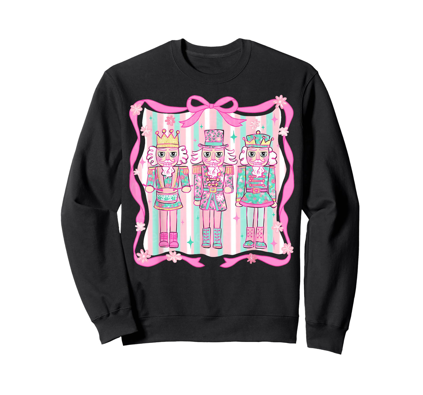 Nutcracker Coquette Pink Bow Xmas Holiday Merry Christmas T-Shirt