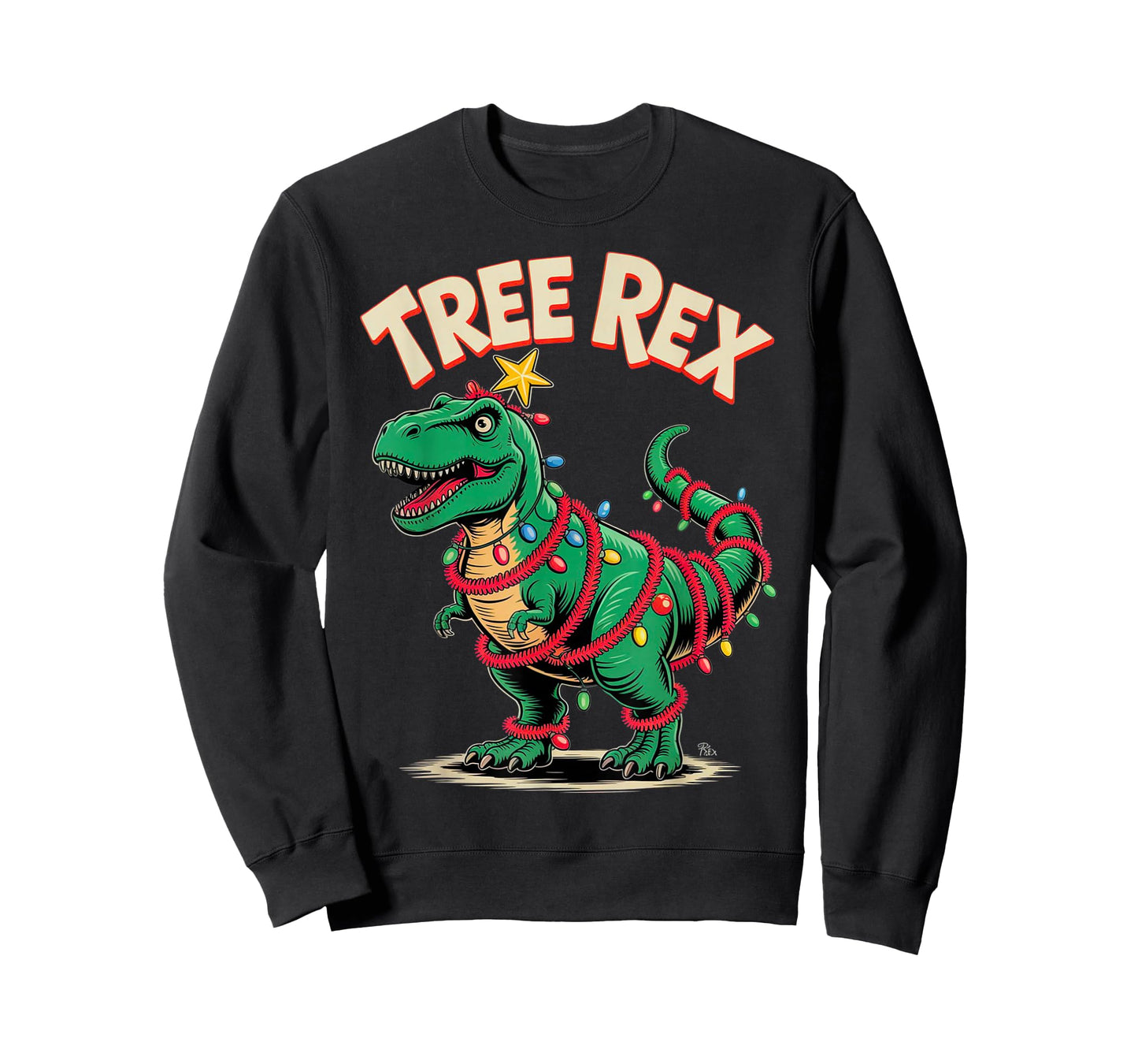 Tree REX Christmas Costume T-Rex Dinosaur Xmas Light Family T-Shirt