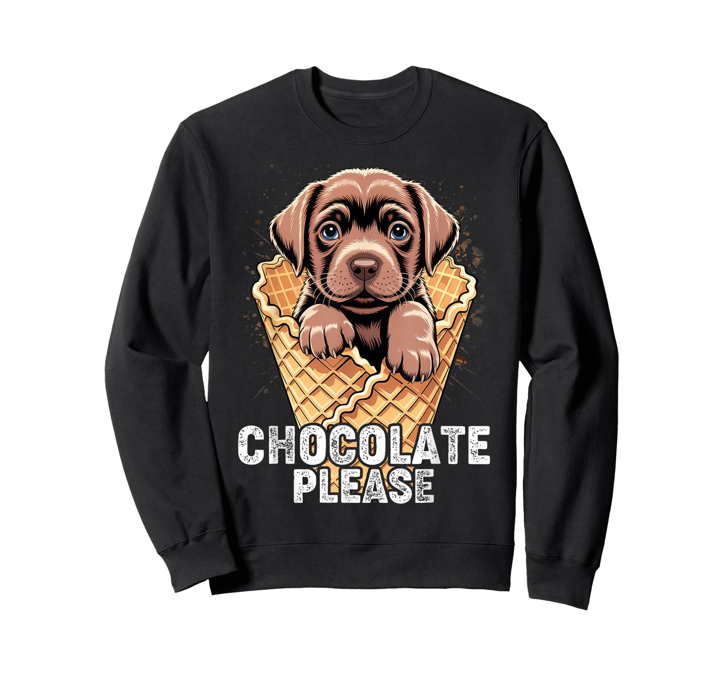 Chocolate Lab Waffle Cone Ice Cream Cute Puppy T-Shirt