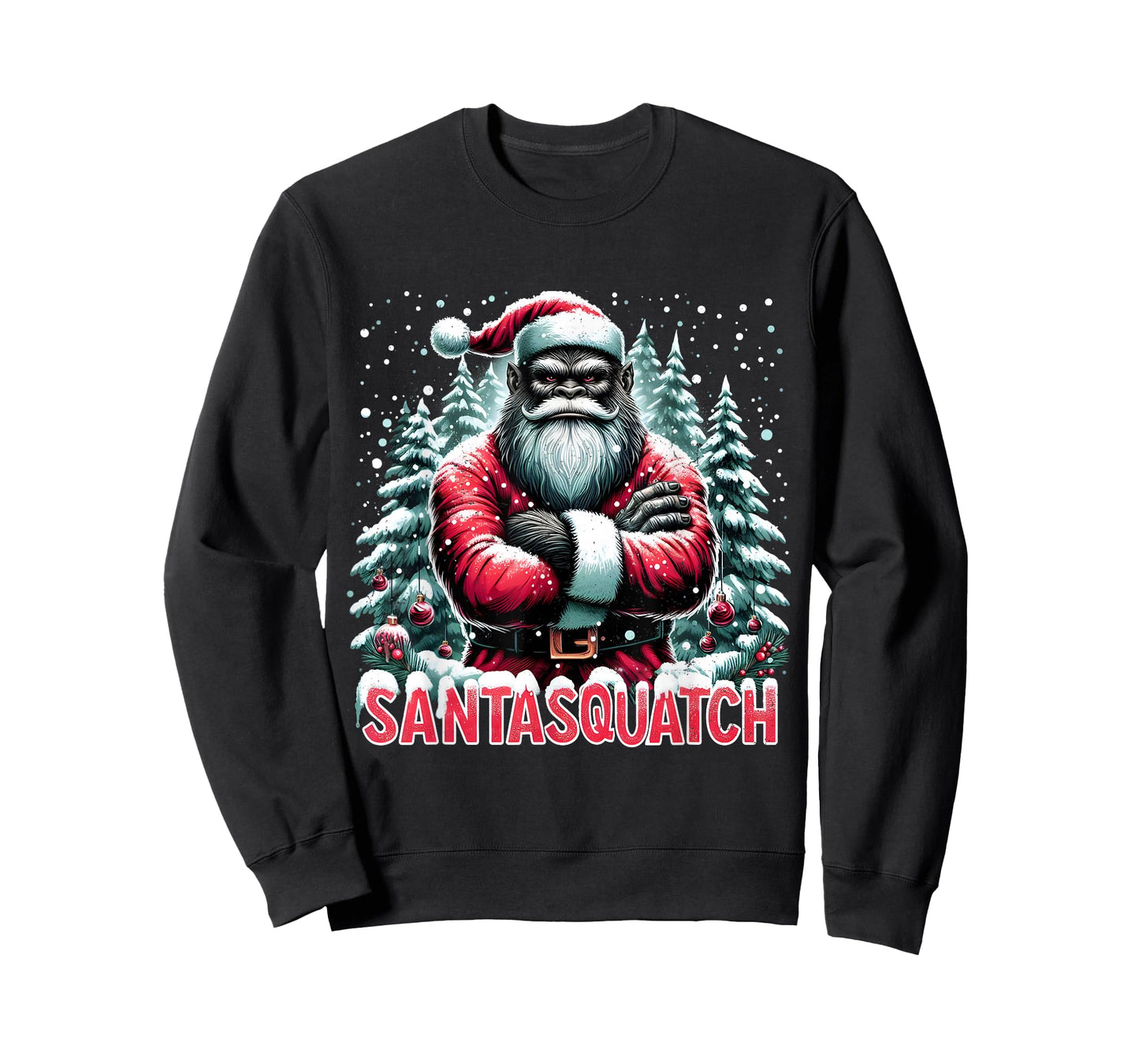 Santasquatch Funny Bigfoot Santa Christmas Art T-Shirt