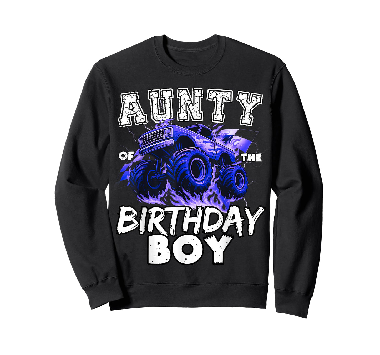 Aunty of The Birthday Boy Monster Truck Family Matching T-Shirt