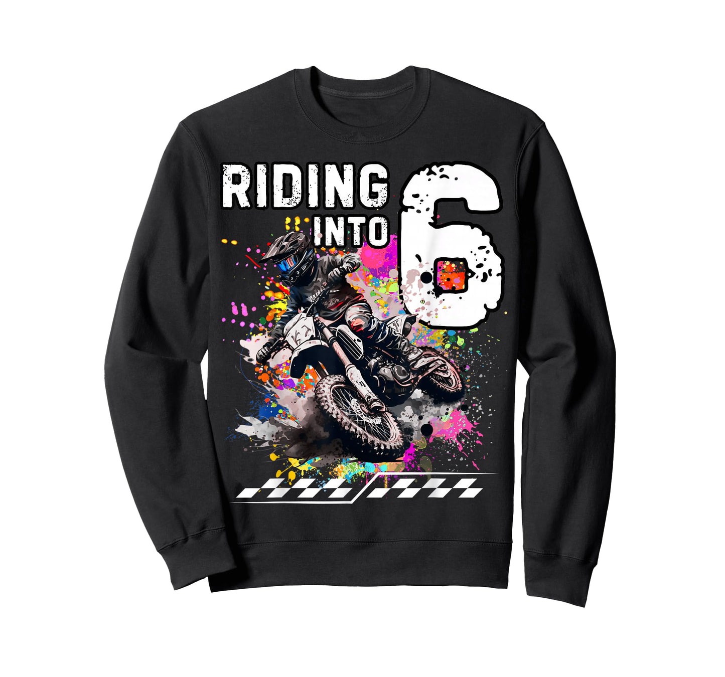 Motocross Birthday 6th Year Old Riding Into 6 MX Dirt Bike T-Shirt