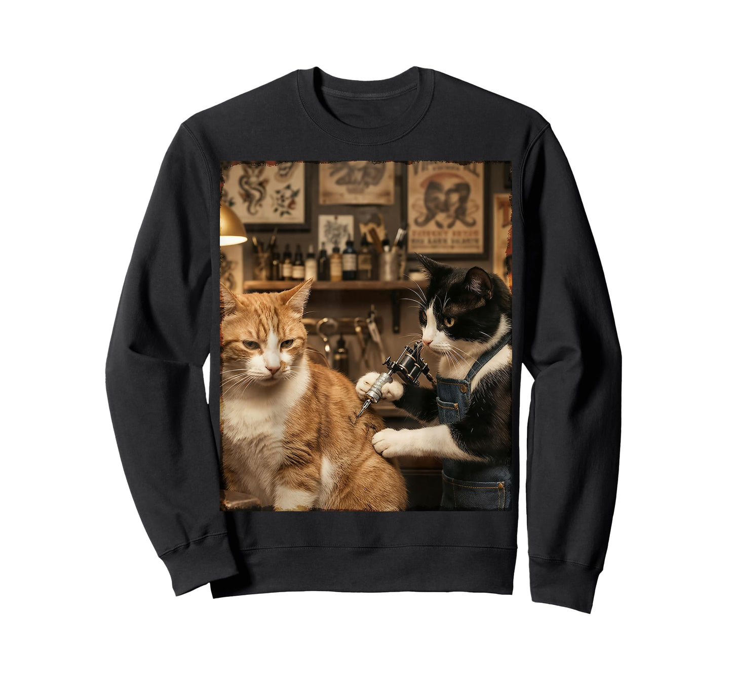 Cat Tattooing Cat Funny Meme Inked Kitty Humor Tattoo Artist T-Shirt