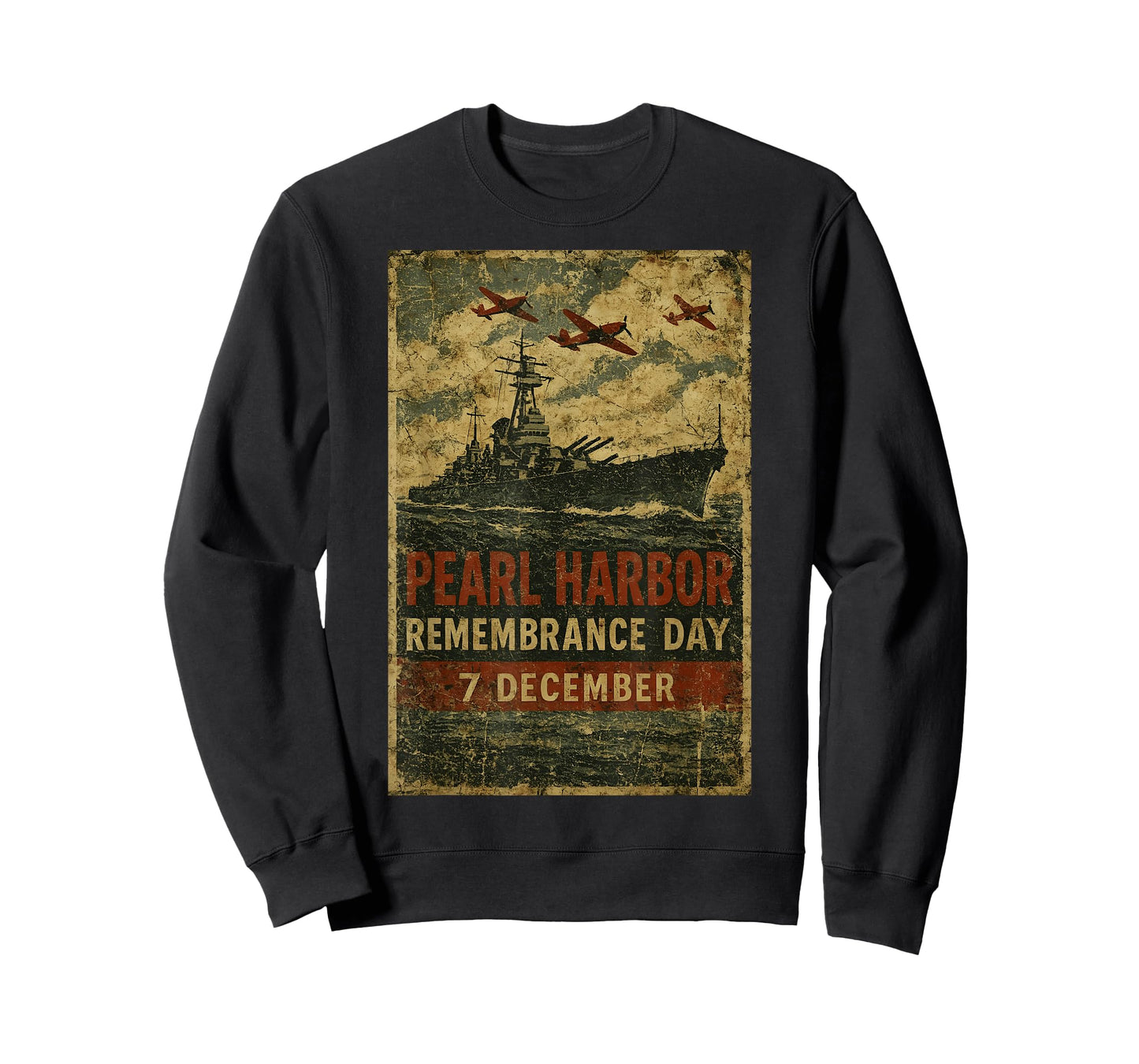 Pearl Harbor Remembrance Day Vintage Military Memorial Art T-Shirt