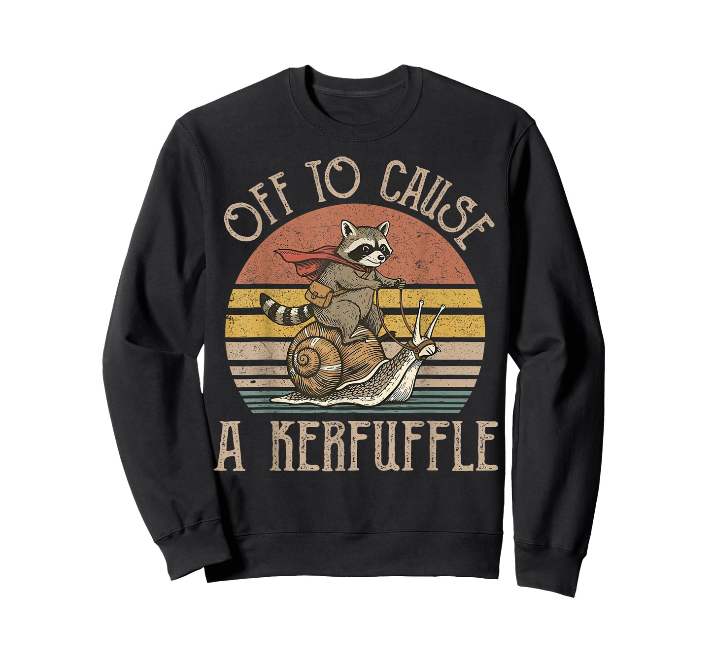 Off to Cause A Kerfuffle Funny Raccoon Meme Humor Men Women T-Shirt