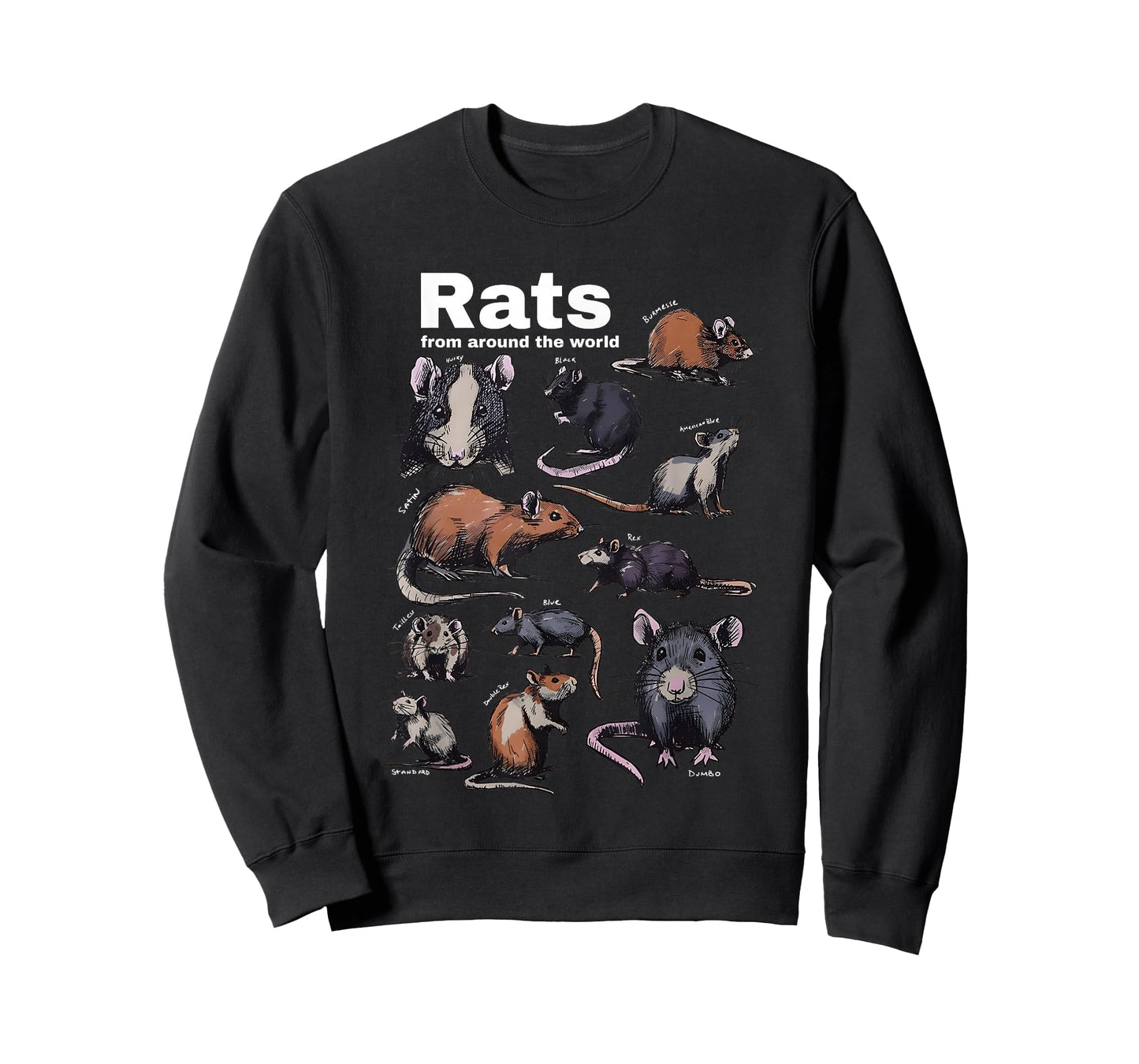 Rats from Around The World Vintage Rodent Chart T-Shirt
