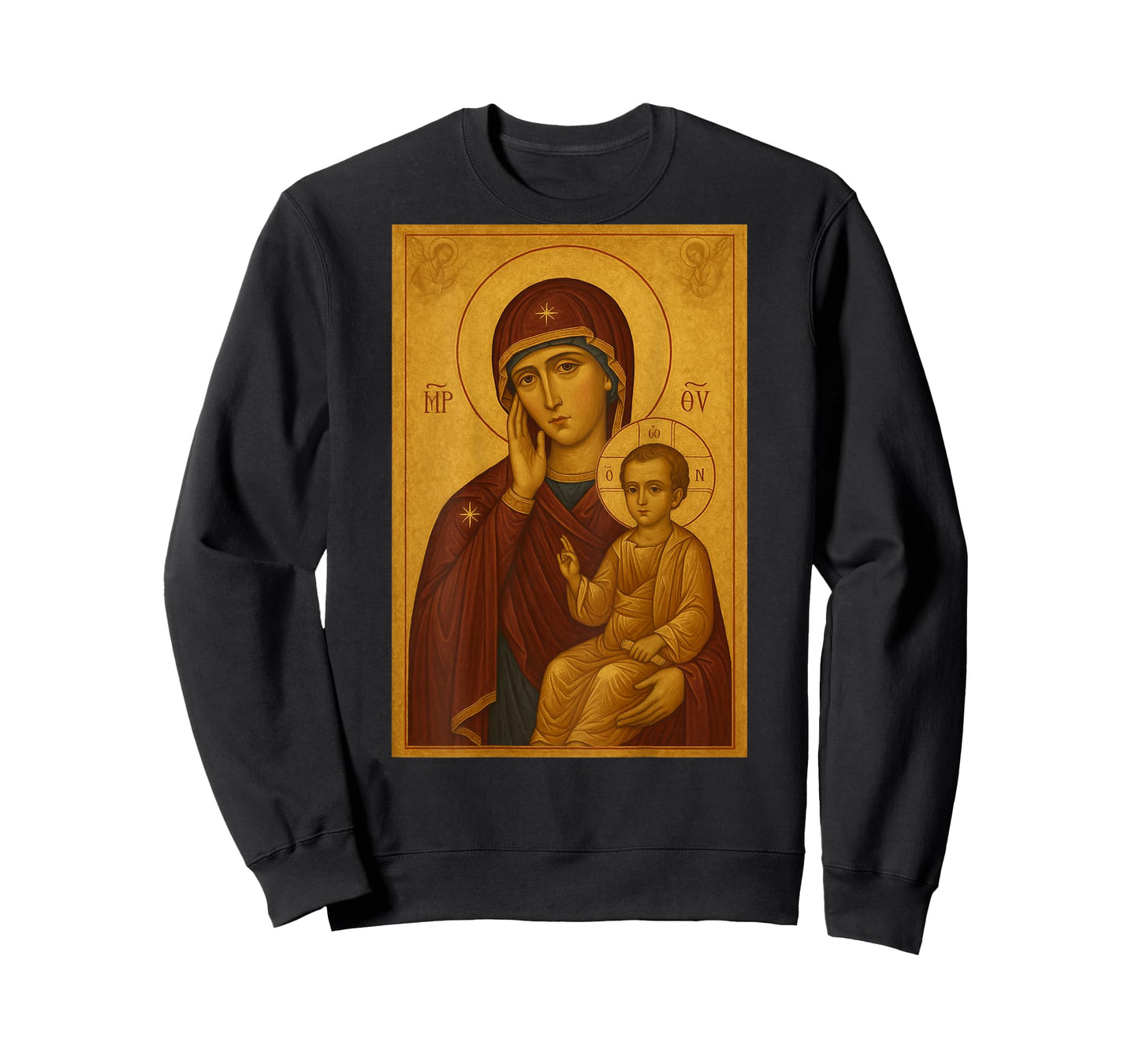 Orthodox Icon of Theotokos and Baby Jesus Christ T-Shirt