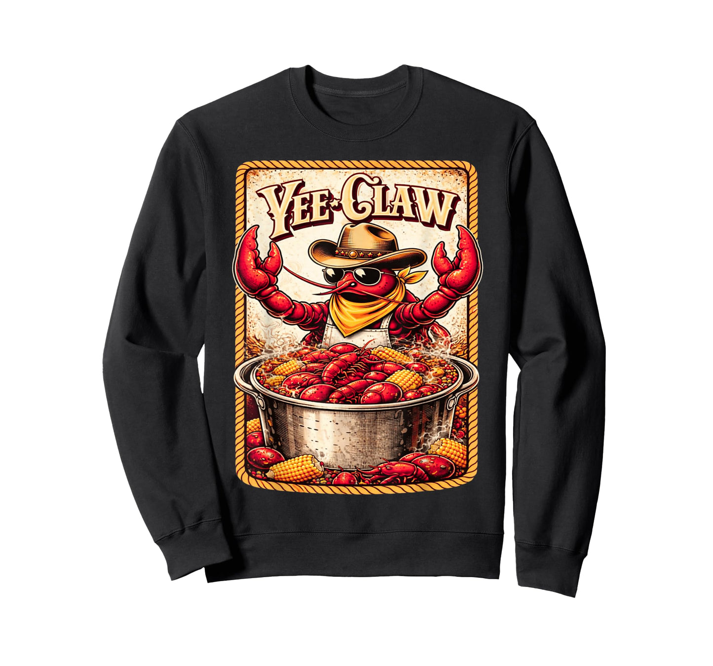 Yee Claw Funny Vintage Crawfish Boil Cajun Seafood Festival T-Shirt