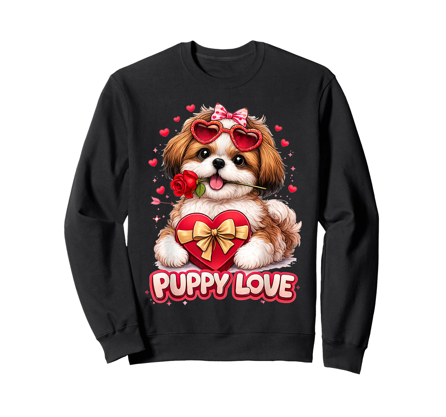 Valentine Shih Tzu Dog Cute Puppy Romance T-Shirt