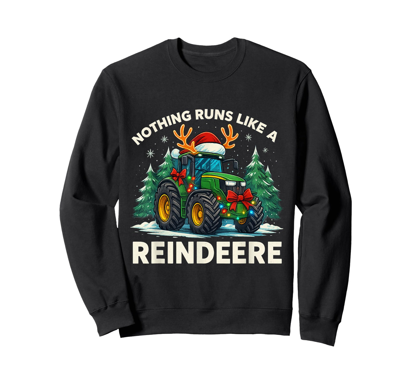Funny Christmas Tractor Nothing Runs Like a Reindere T-Shirt