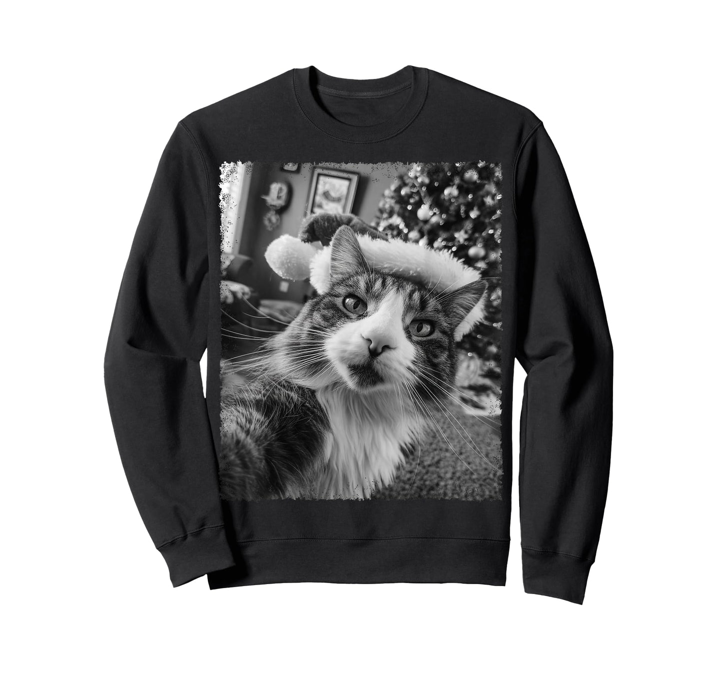 Funny Cat Selfie Christmas Tree T-Shirt