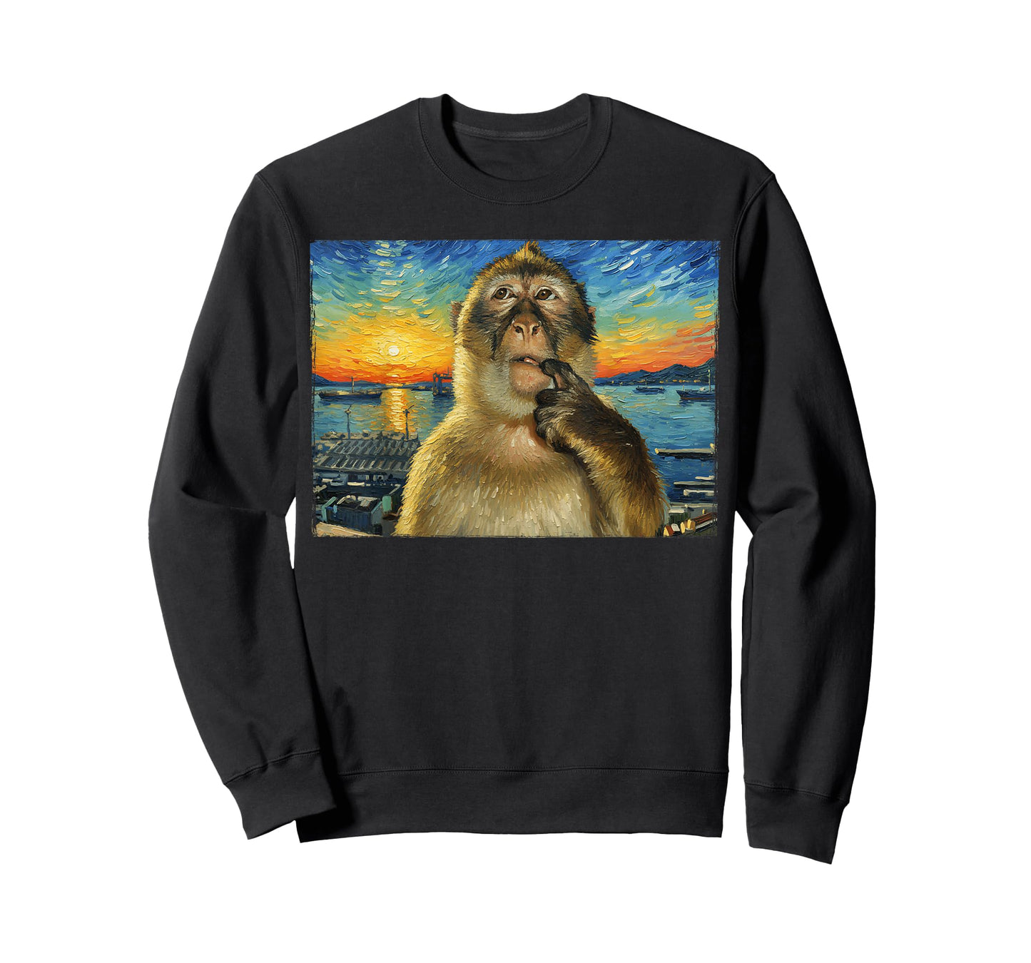 Funny Thinking Monkey Meme Brainrot Monkey Philosophy T-Shirt