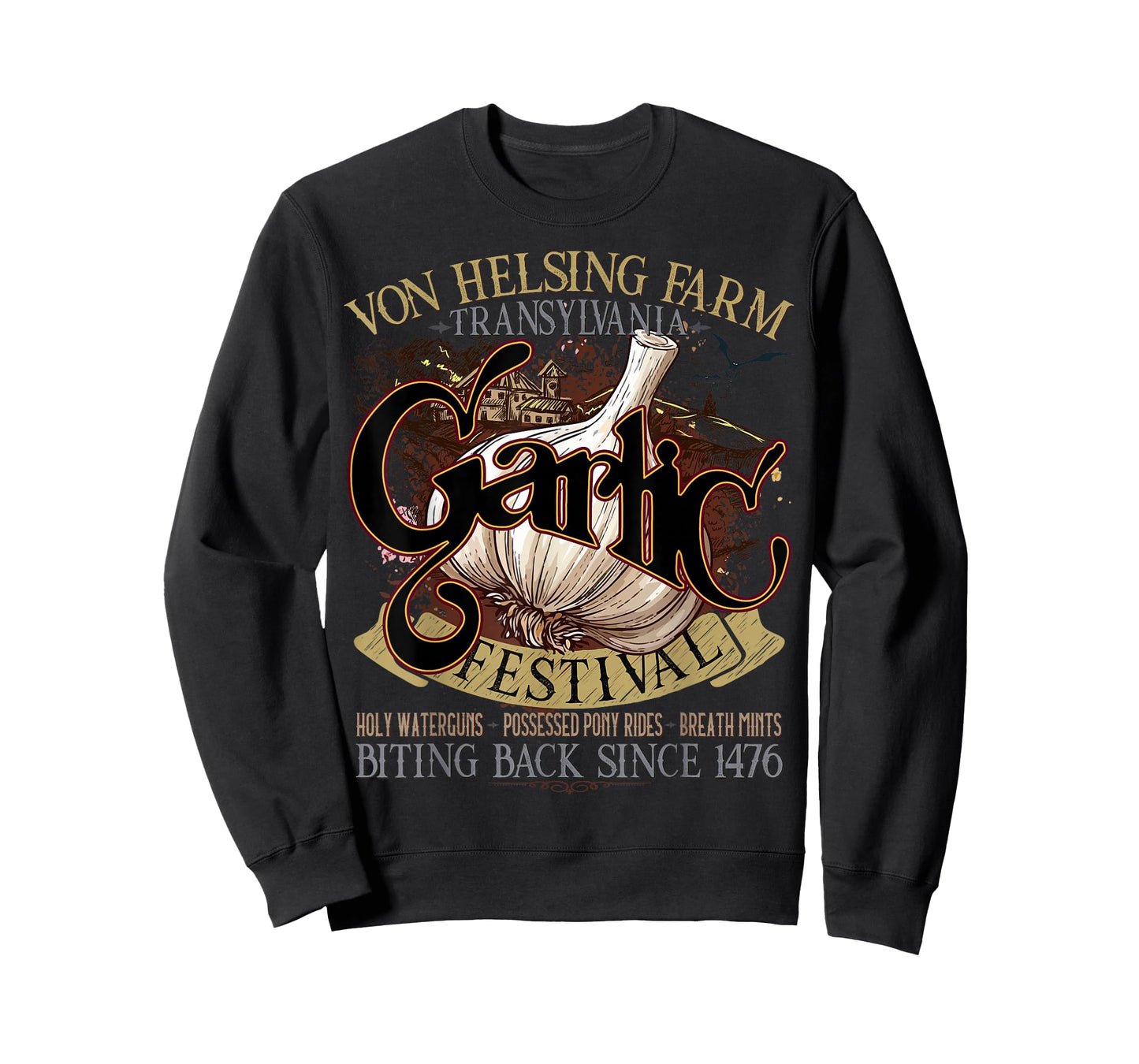 Halloween Transylvania Garlic Festival Funny Vampire T-Shirt