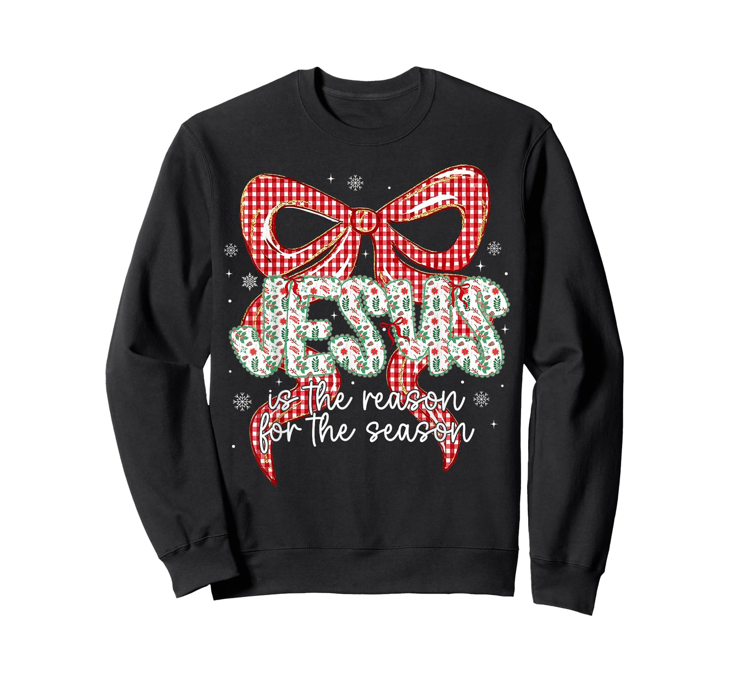 Coquette Bow Jesus is The Reason for The Season Christmas T-Shirt