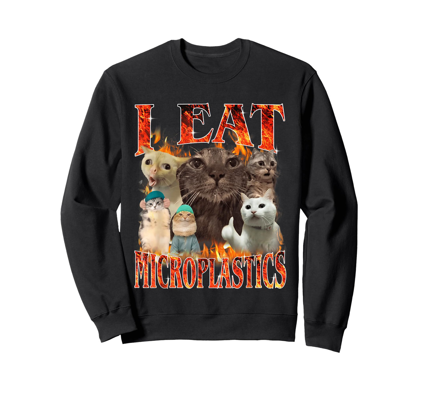 I Eat Microplastics Offensive Cat Meme Bootleg Men Women T-Shirt