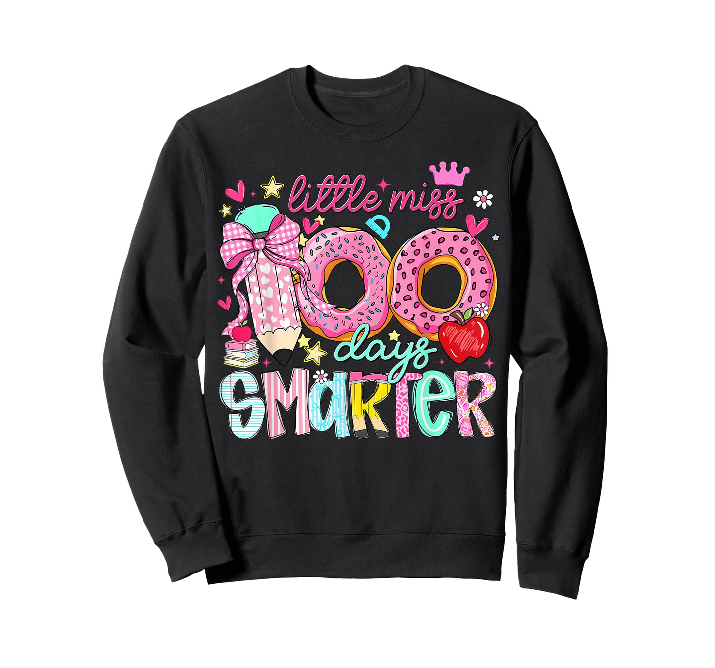 Little Miss 100 Days Smarter Kids Girls 100th Day of School T-Shirt