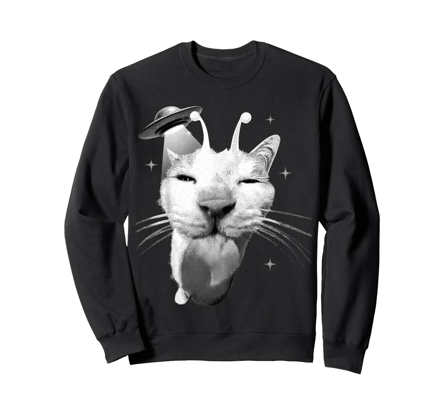 Y2K Alien Cat Meme UFO Retro Silly Cat Lover Vintage 90s Tee T-Shirt