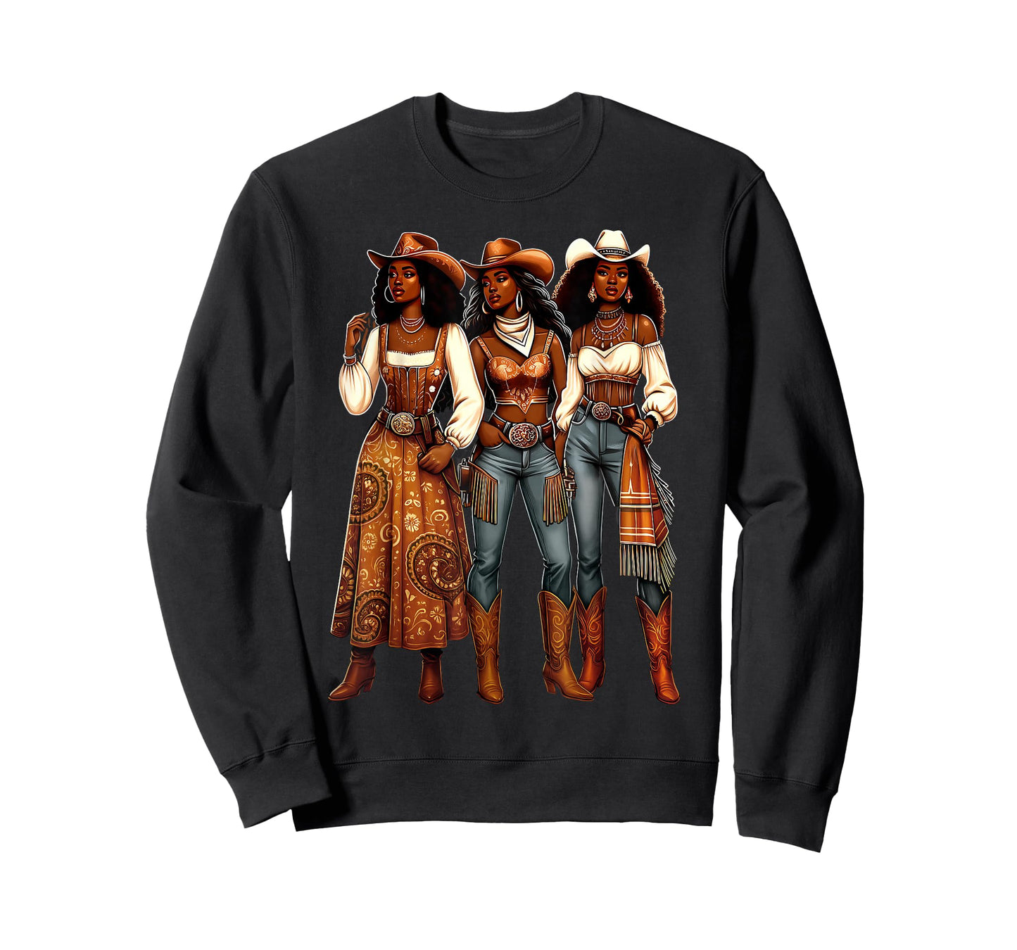 Cowgirl Western Afro Black Women African Black History Month T-Shirt