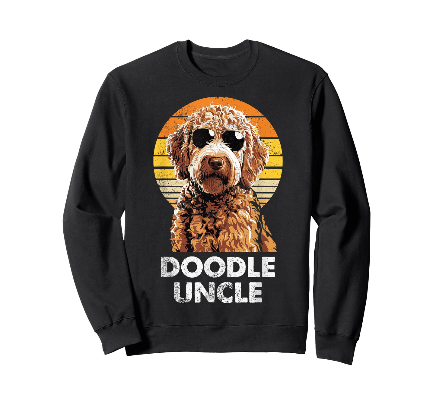 Cool Retro Doodle Uncle Funny Vintage Dog Owner T-Shirt
