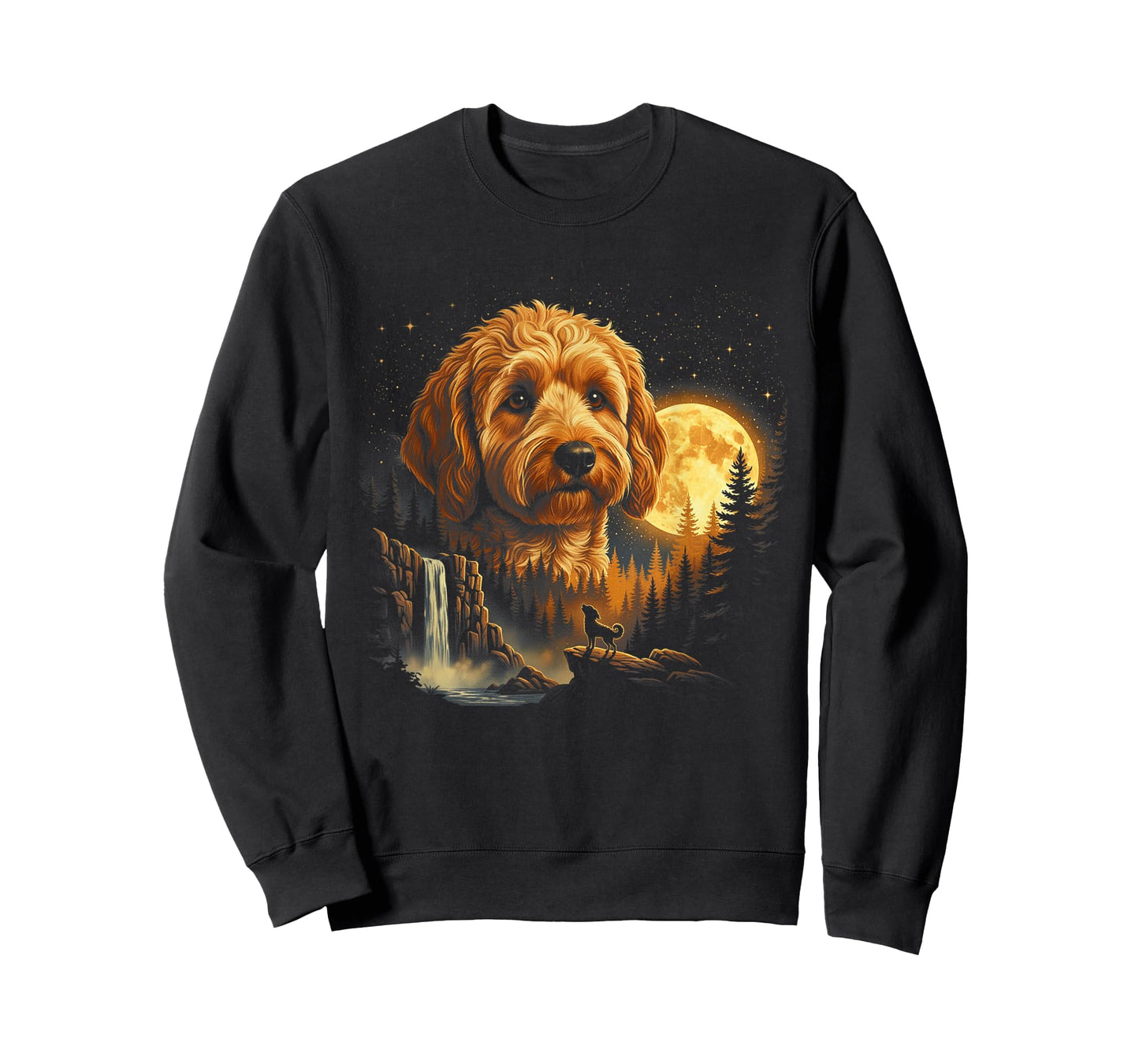 Goldendoodle Howling to The Moon Vintage Funny Goldendoodle T-Shirt