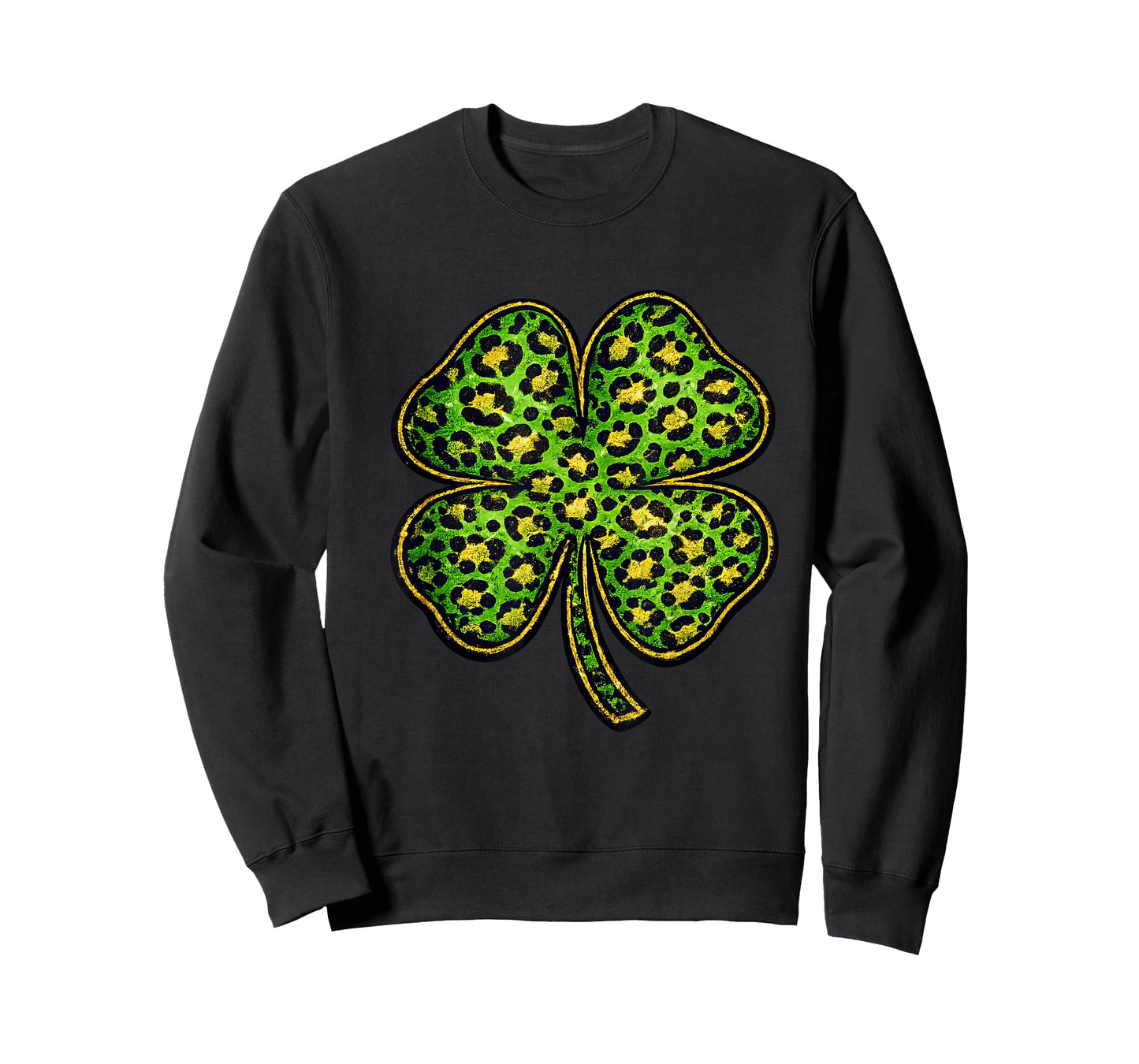 Leopard Shamrock Clover Cheetah Print St Patricks Day T-Shirt