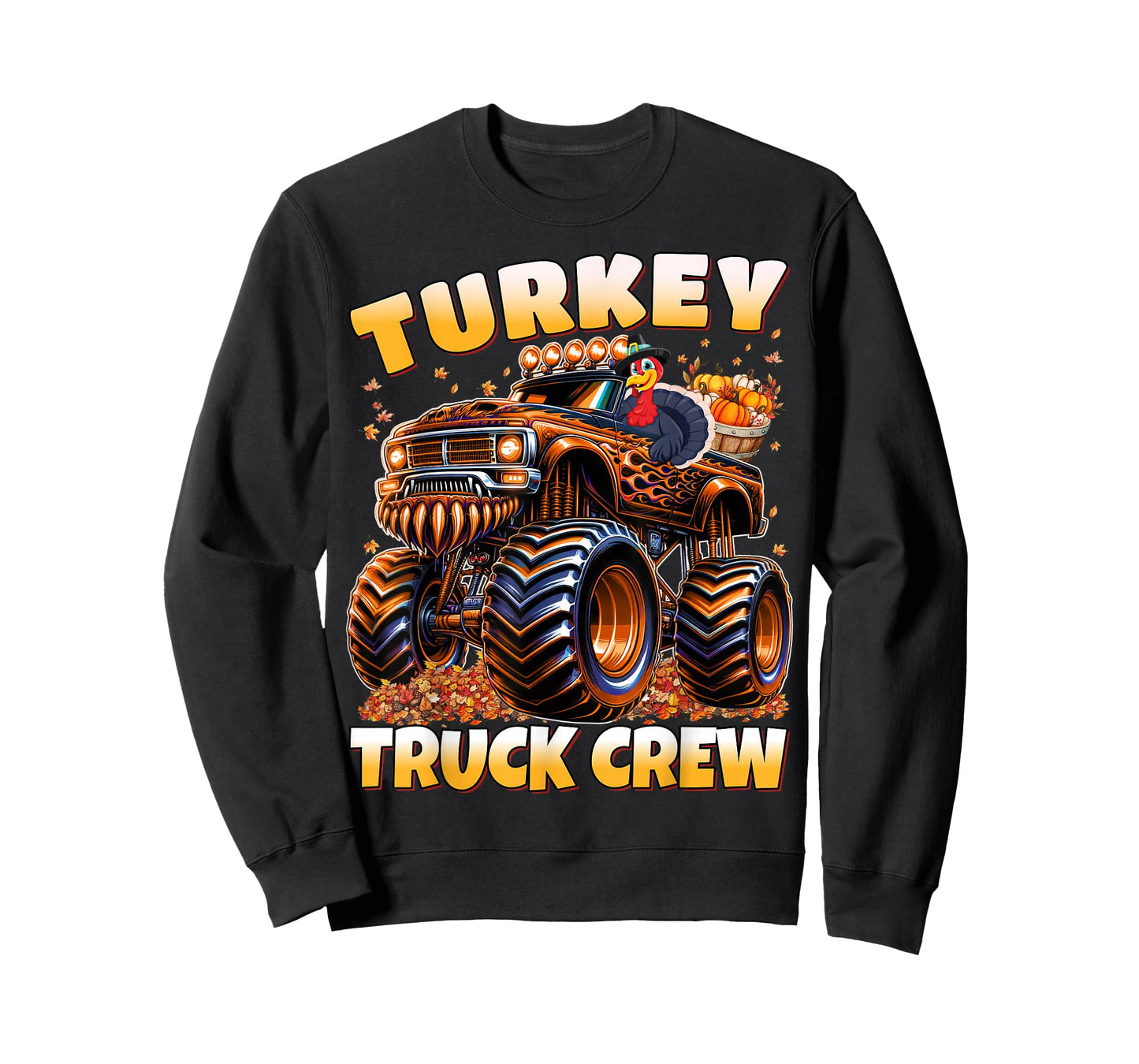 Turkey Truck Crew Monster Truck Thanksgiving Boys T-Shirt