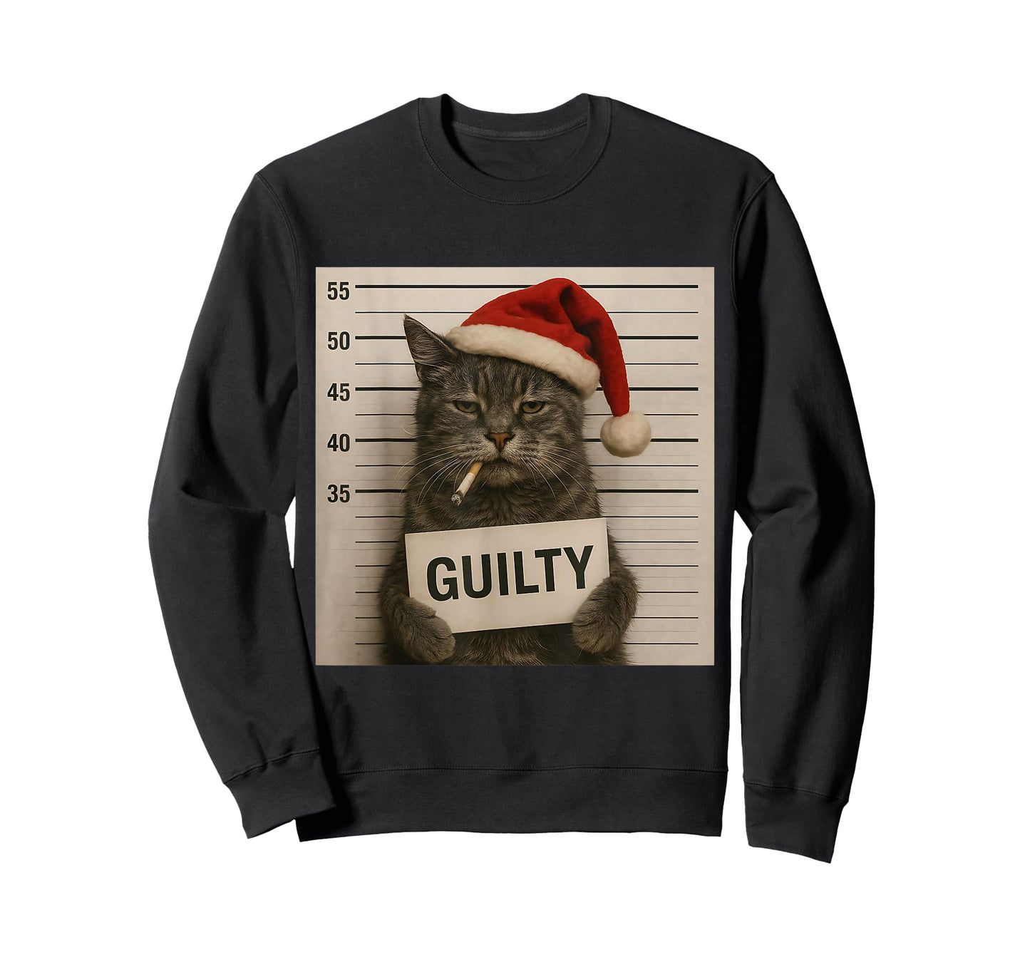 Cat Smoking Cigarette Christmas Funny Meme Cat T-Shirt