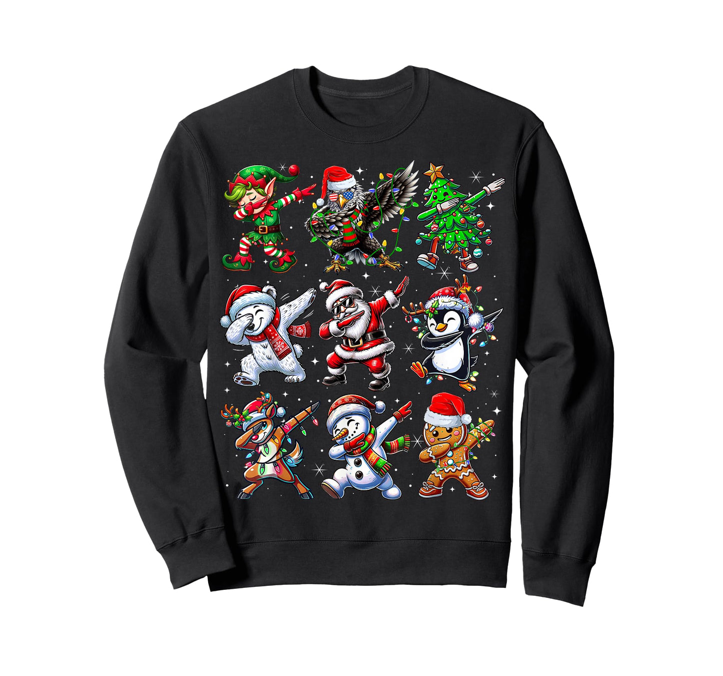 Funny Christmas Tree Lights Dabbing Santa Xmas Boys Men Kids T-Shirt