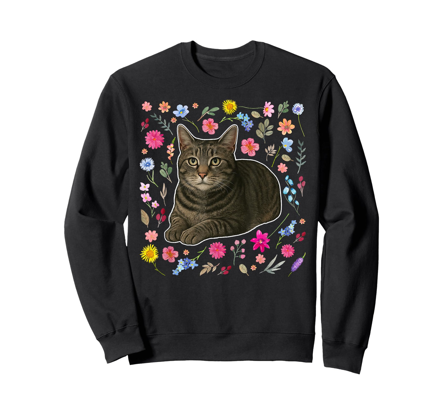 Gray Tabby Cat Owner Flowers Grey Tabby Cat Lover T-Shirt