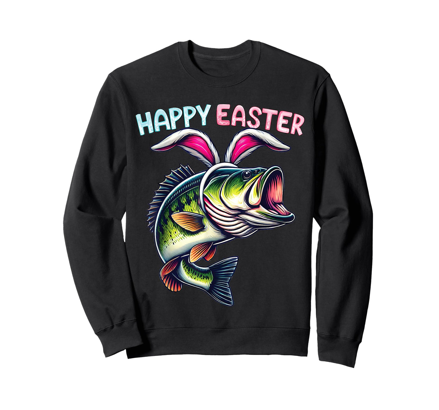 Fisherman Bunny Ears Funny Fish Easter Holiday Eggs Fishing T-Shirt