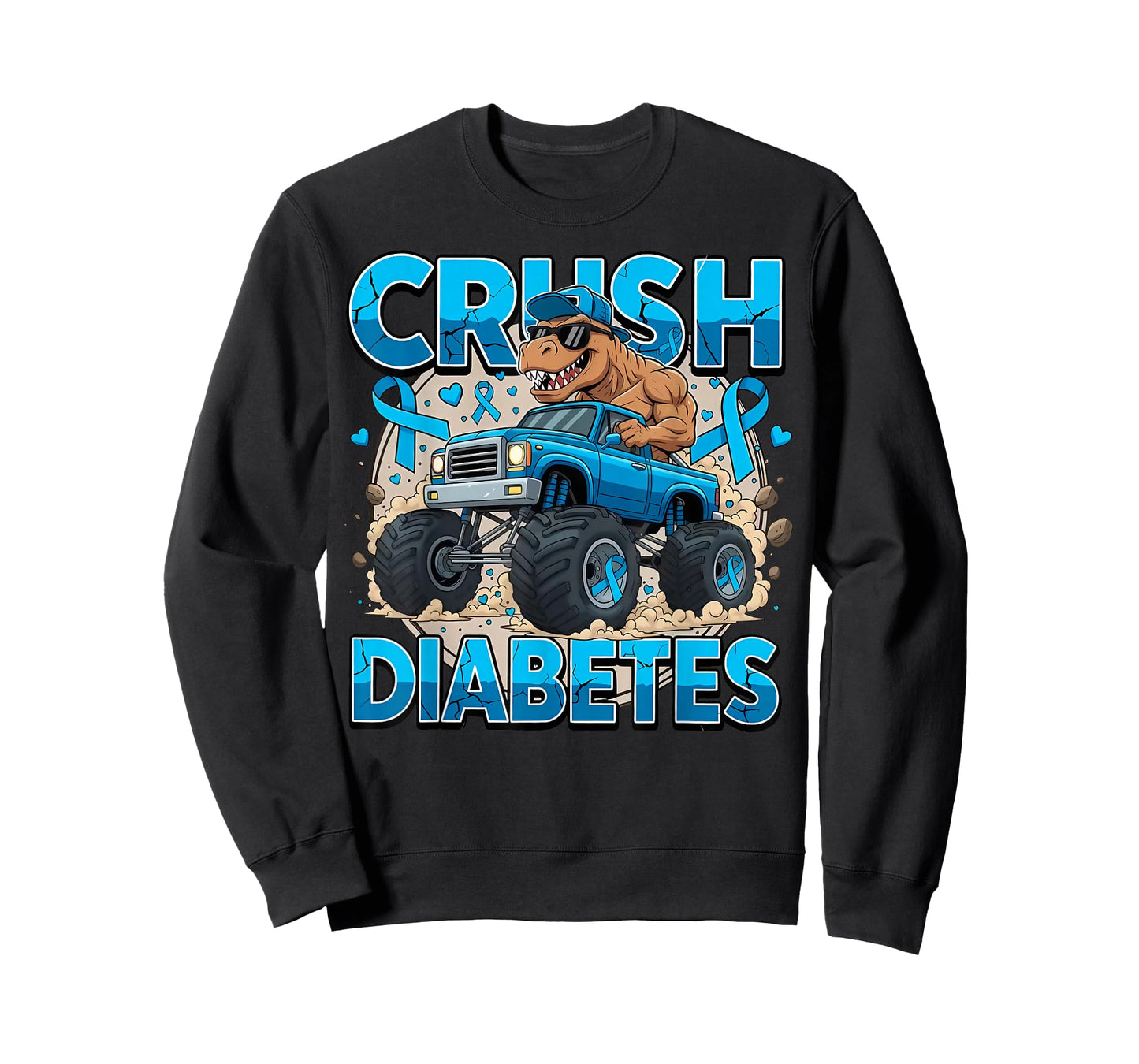 Crush Diabetes Awareness Monster Truck Toddler Boy Kids T-Shirt