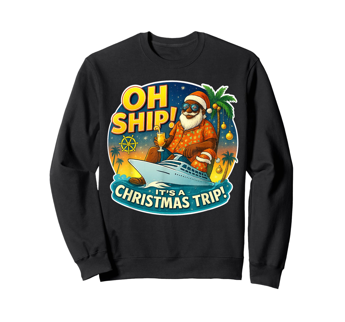 Oh Ship! Funny Santa Family Matching Christmas Cruise T-Shirt
