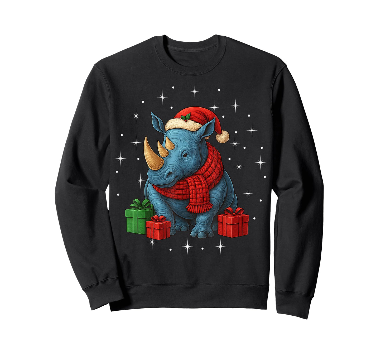 Funny Rhino Christmas PJ Pajama Men Women PJS for Family T-Shirt
