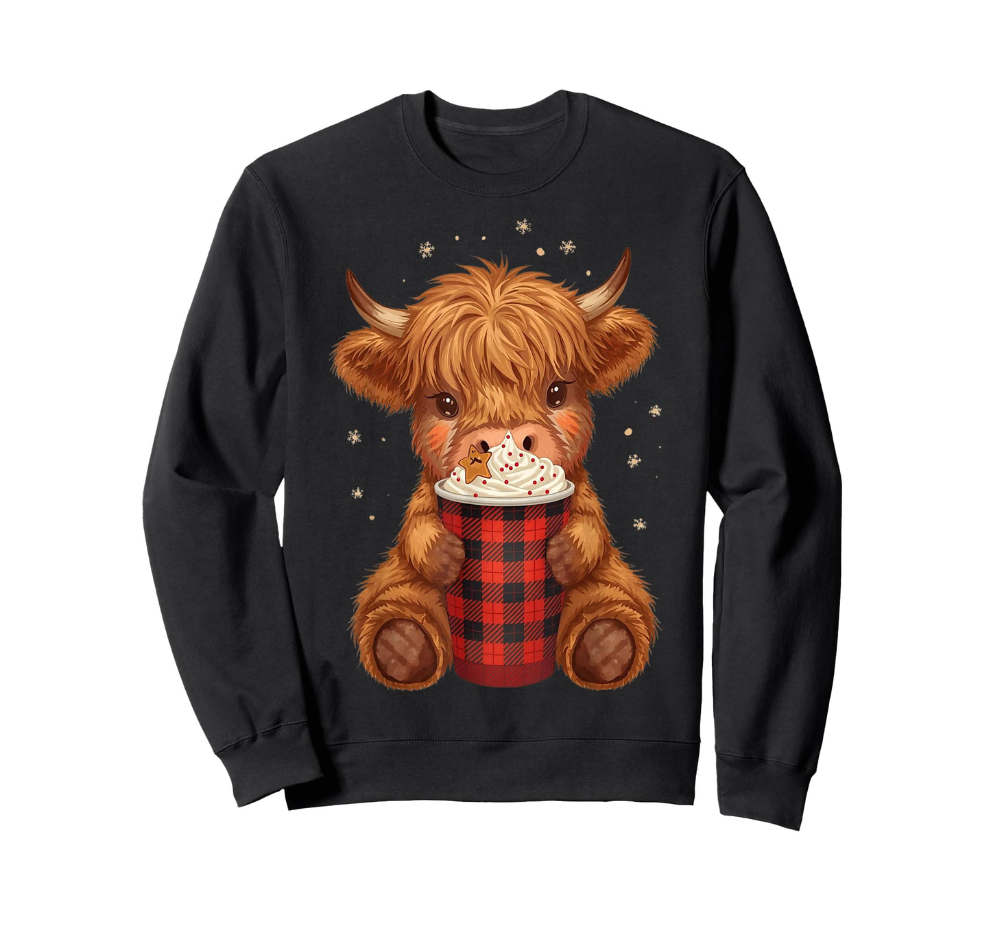 Christmas Highland Cow Mooey Cute Winter Design Fun T-Shirt
