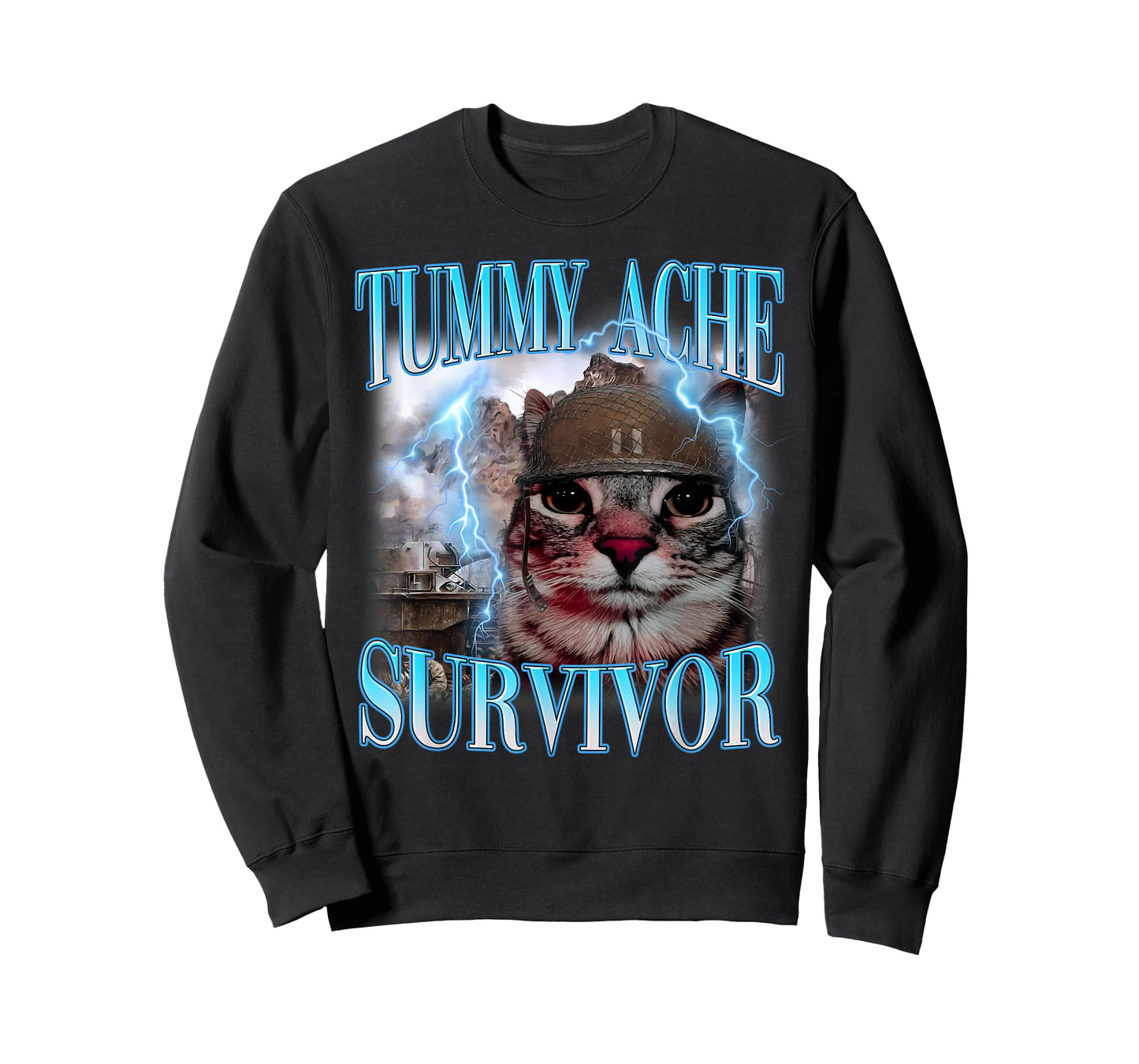 Tummy Ache Survivor Shirt Funny Meme Shirt Funny Cat Humor T-Shirt