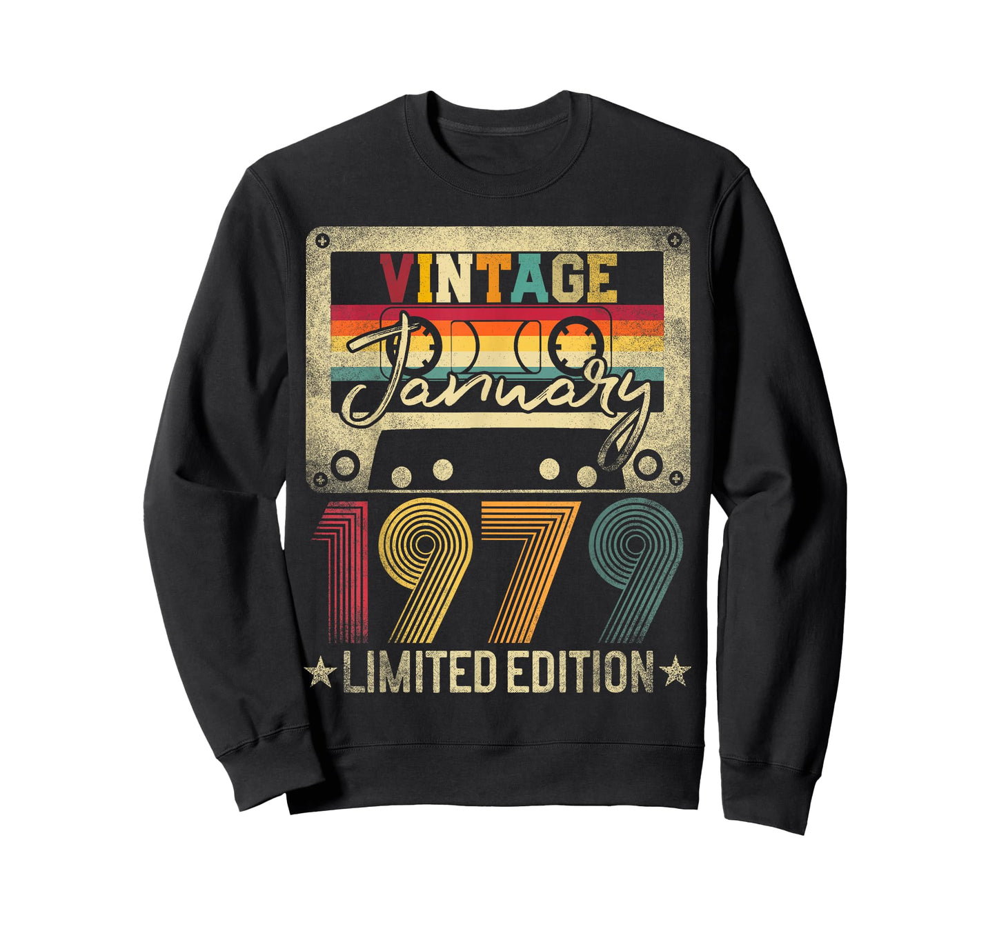 Vintage 1979 January 47 Years Old 47th Birthday Men Women T-Shirt