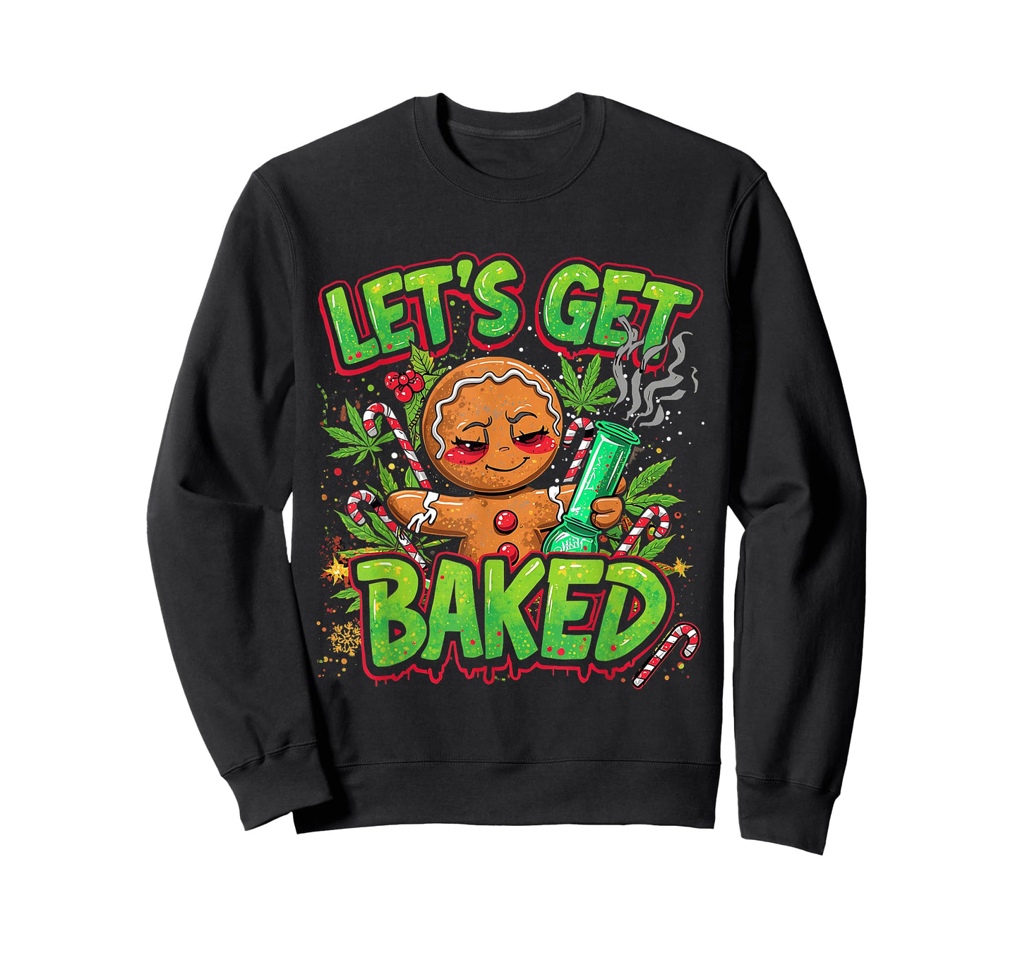 Let’s Get Baked Funny Gingerbread Christmas Design T-Shirt