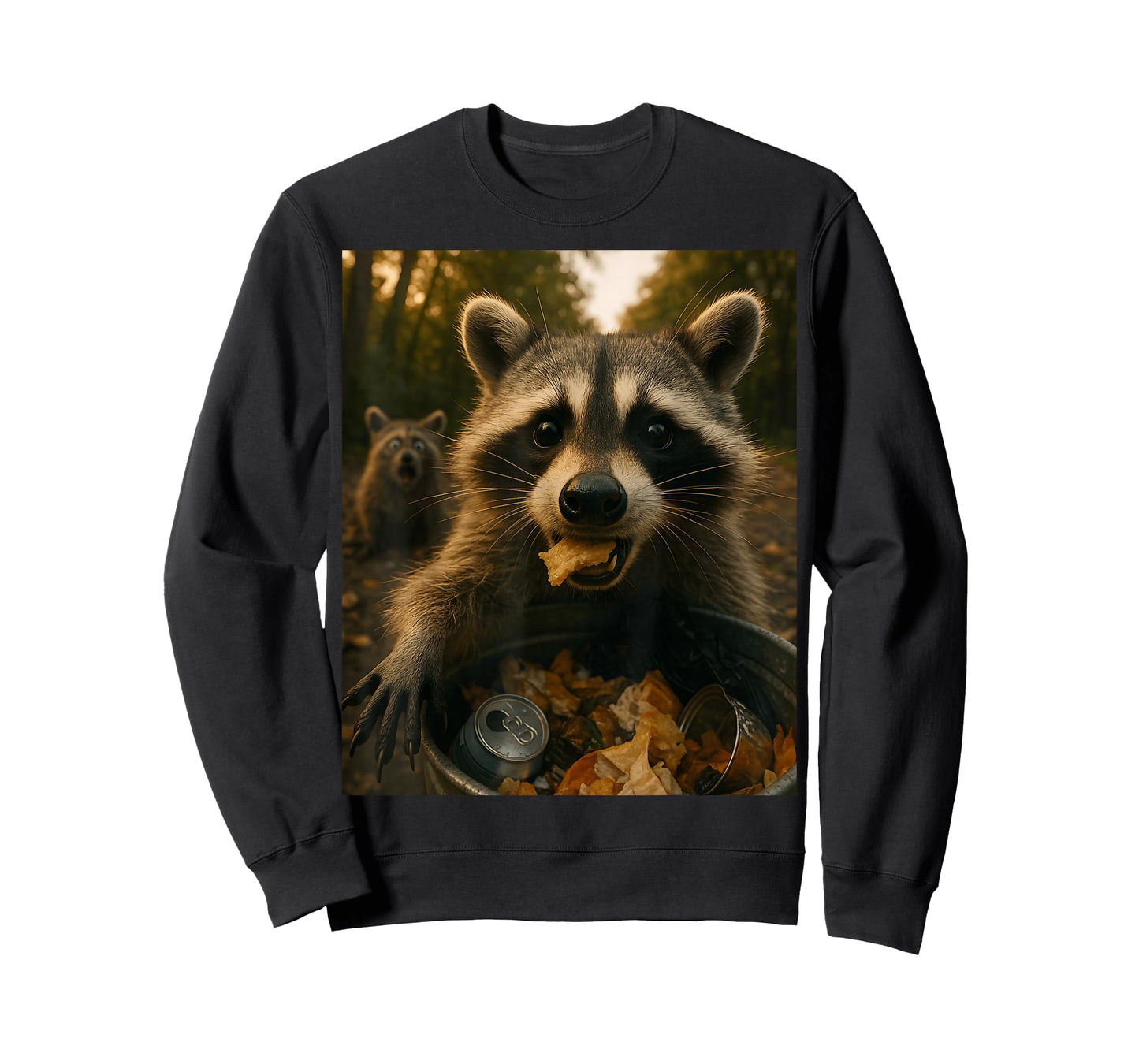 Funny Raccoon Trash Panda Eating Snacks T-Shirt