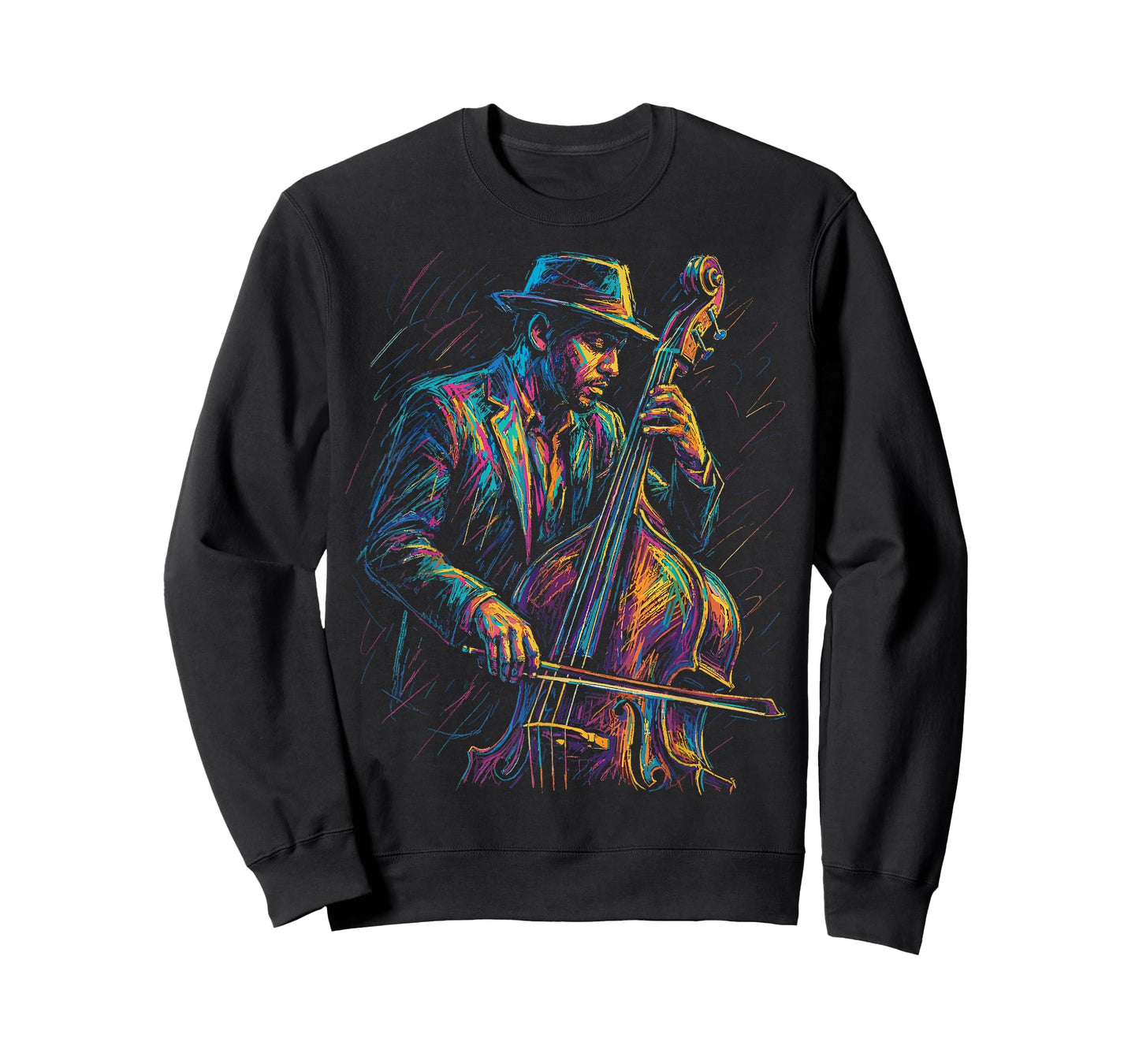 Jazz Musician Upright Bass Player Artistic Music Jazz Lover T-Shirt