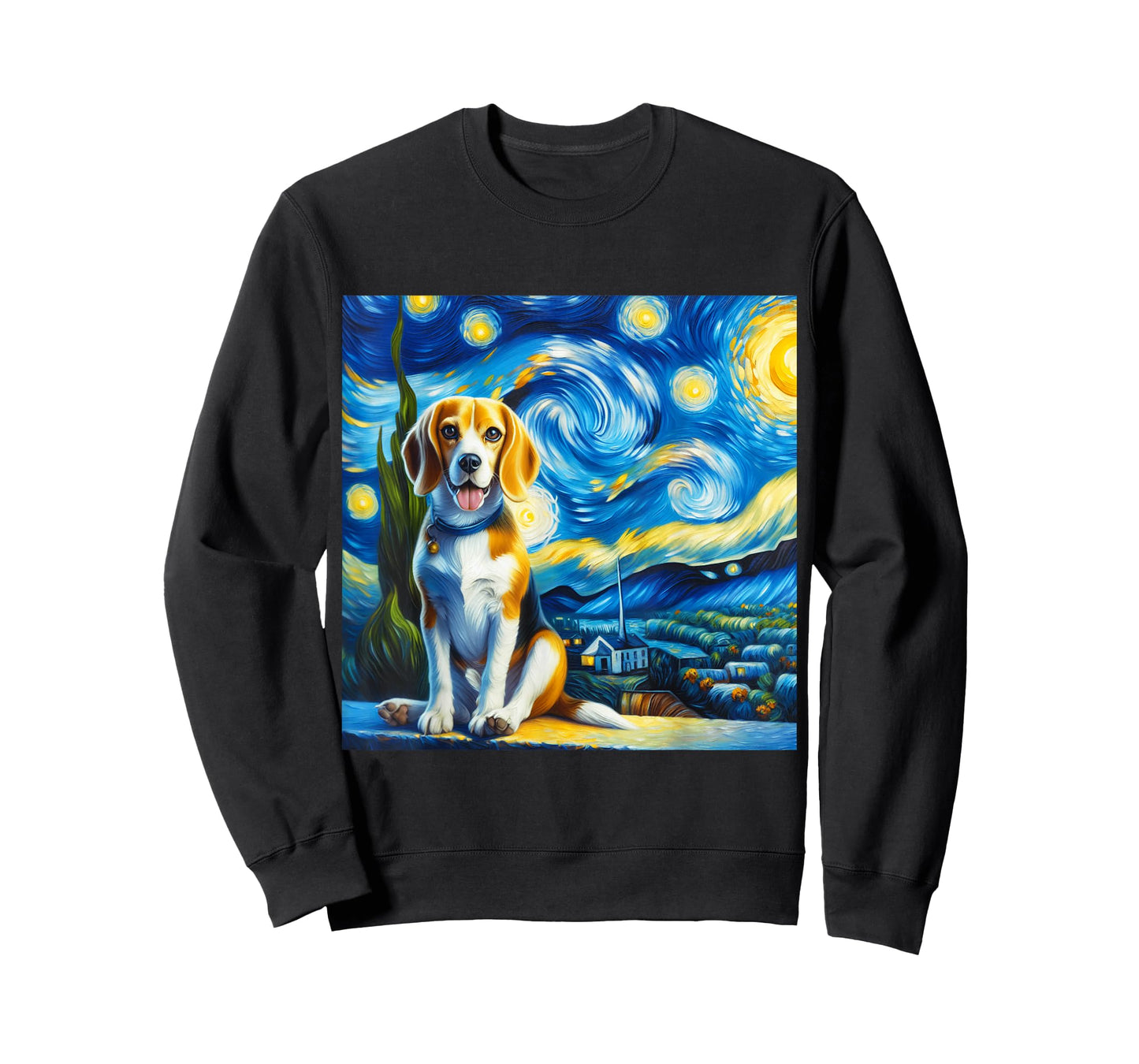 Dog Starry Night Van Gogh Beagle Graphic Beagles Art Apparel T-Shirt