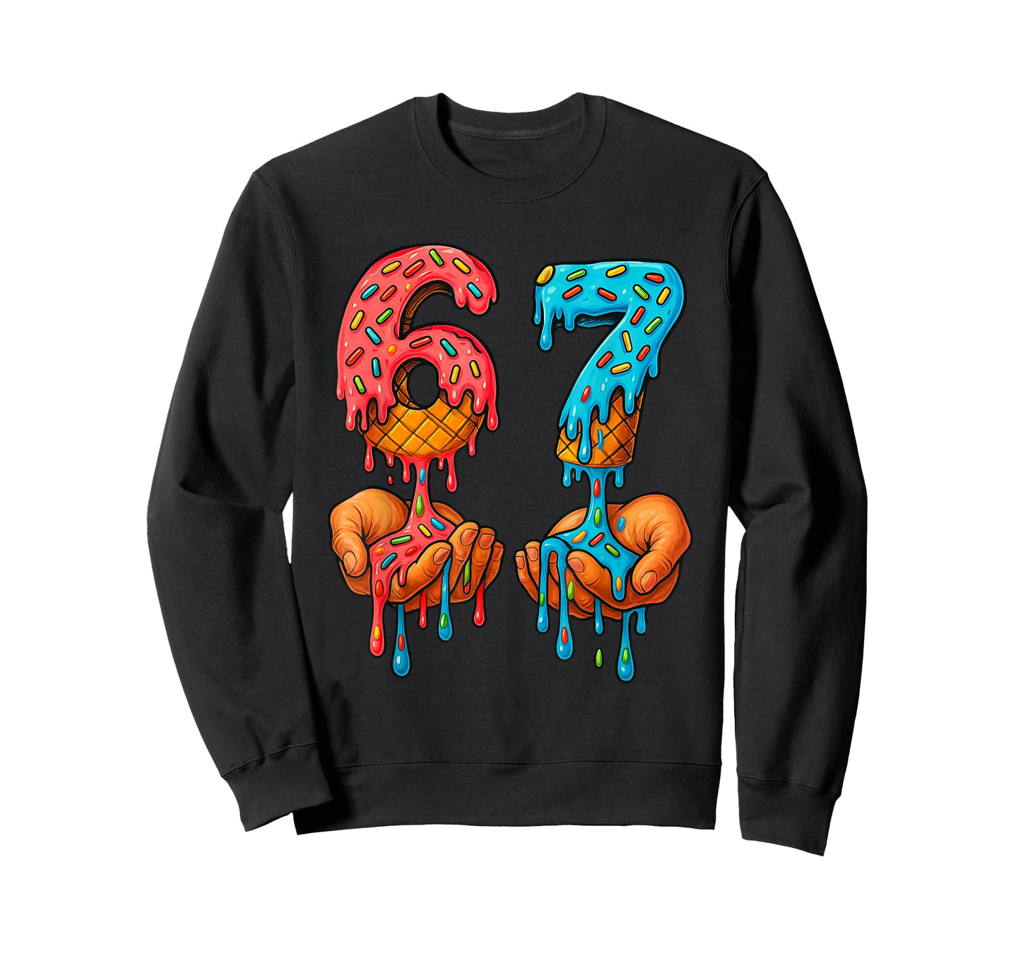 6 7 Meme Ice Cream Drip Funny Gen Alpha Slang Trending T-Shirt