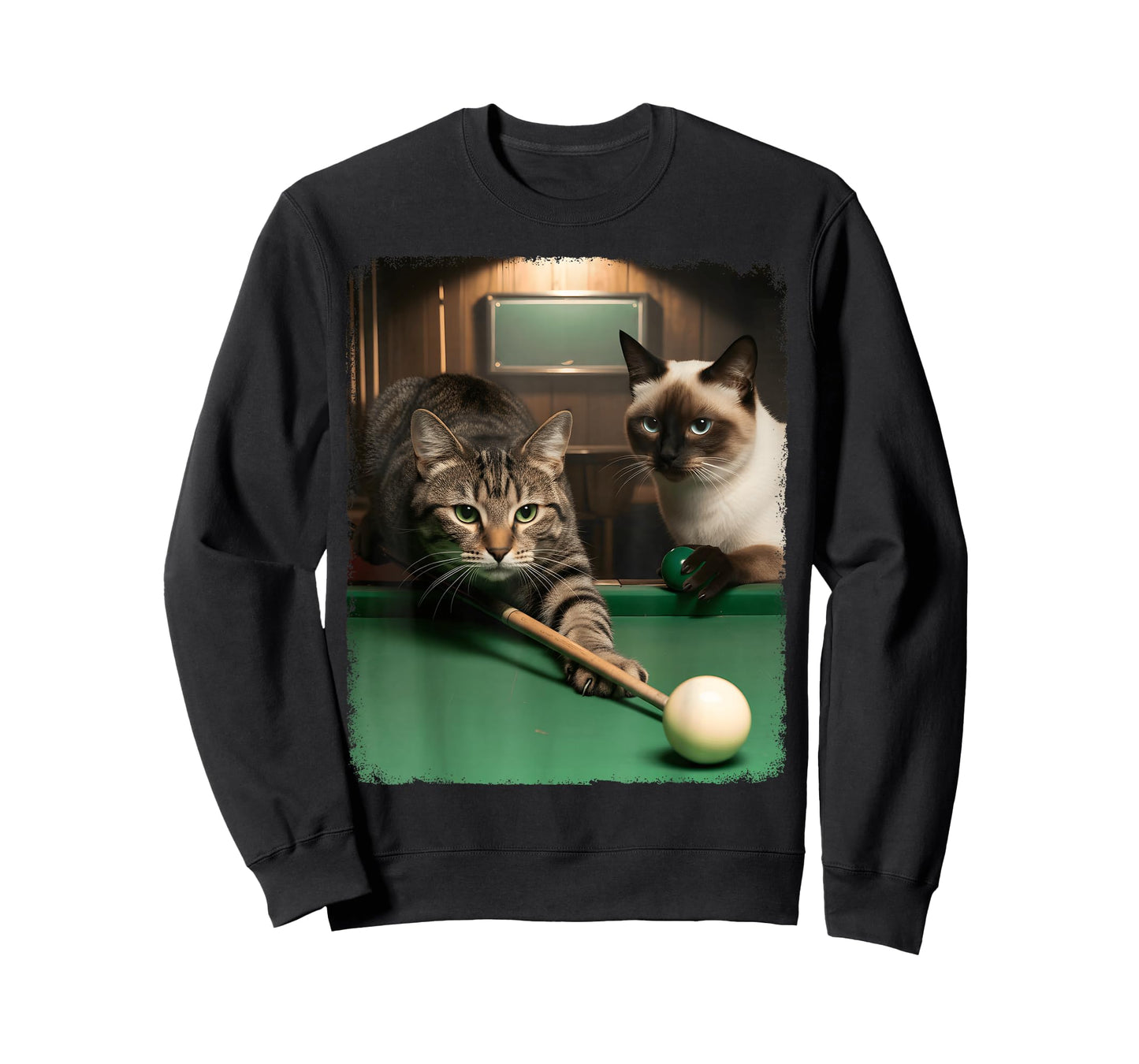 Funny Cats Kitten Pool Game Billiard Lover Art Design T-Shirt