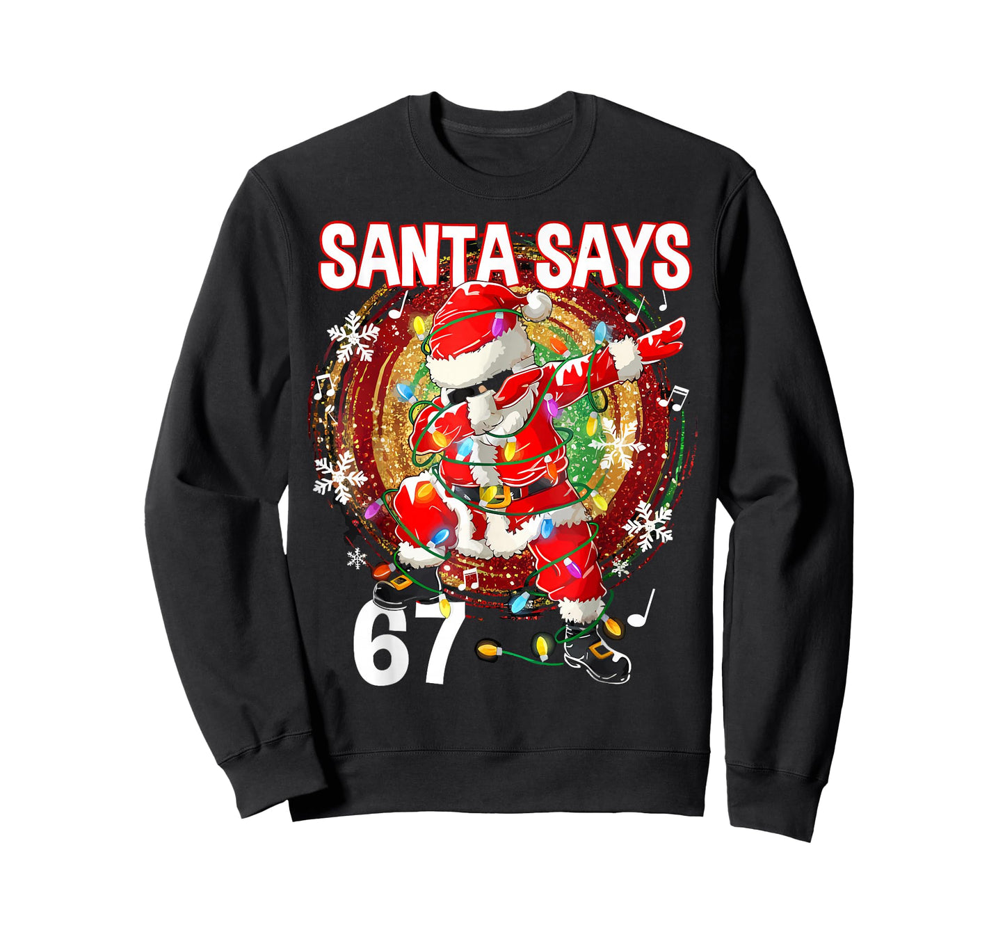 Christmas Santa Says 67 Six Seven Meme Funny Merry Christmas T-Shirt
